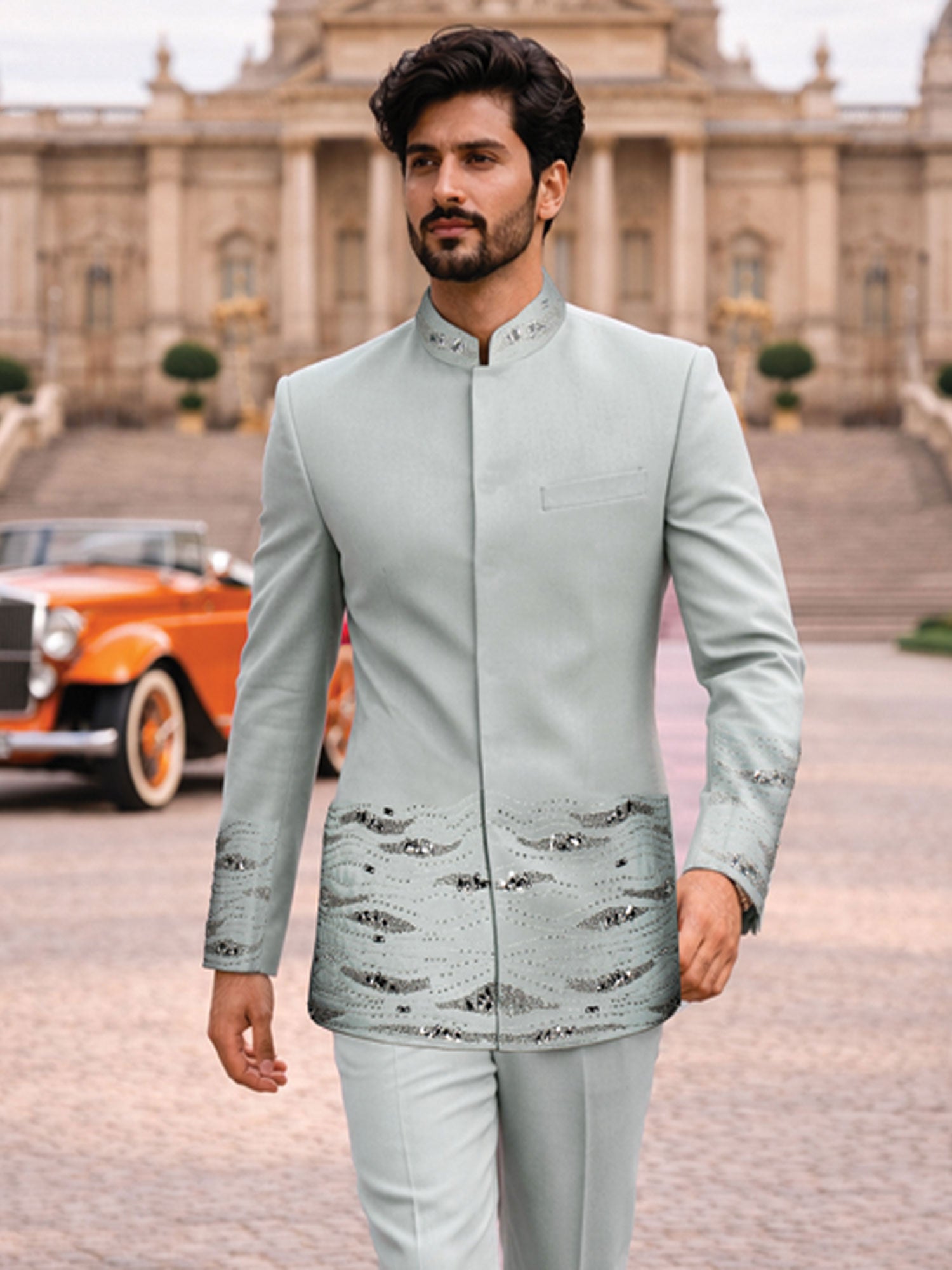 Light Blue Men's Wear Designer Jodhpuri Set