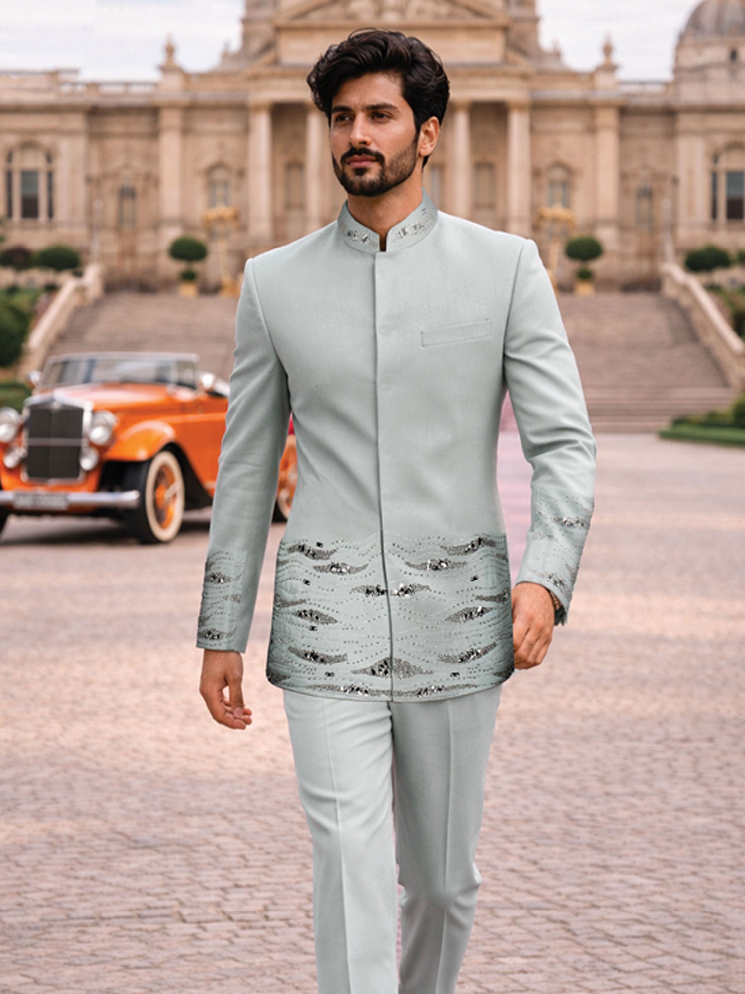 Light Blue Men's Wear Designer Jodhpuri Set