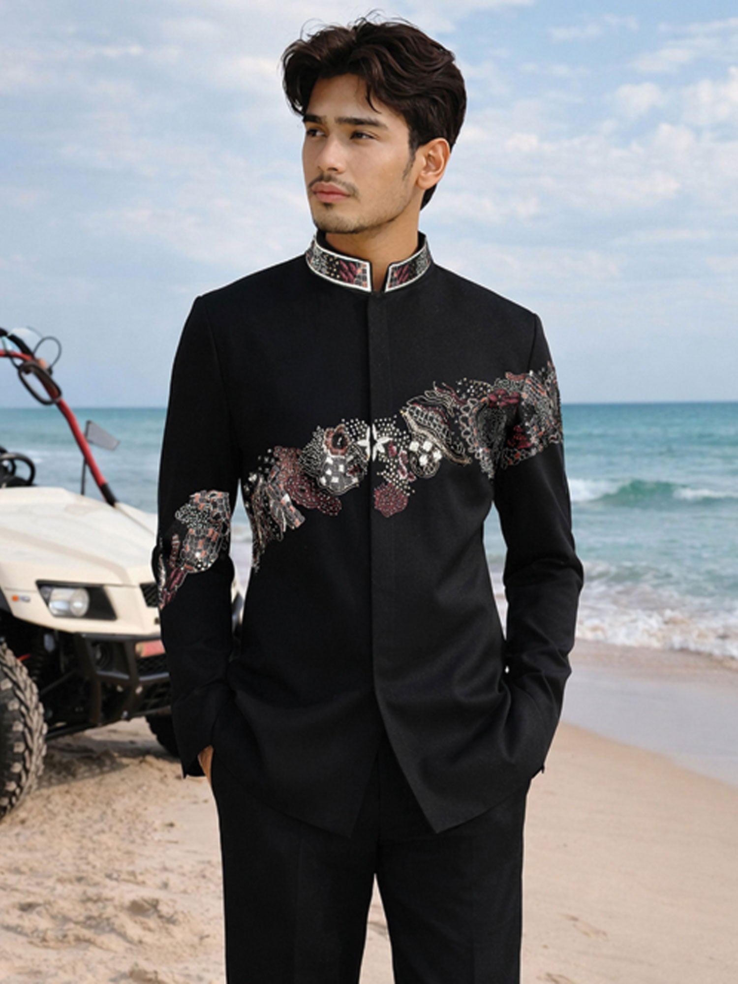 Black Sequins Work Embellished Designer Jodhpuri