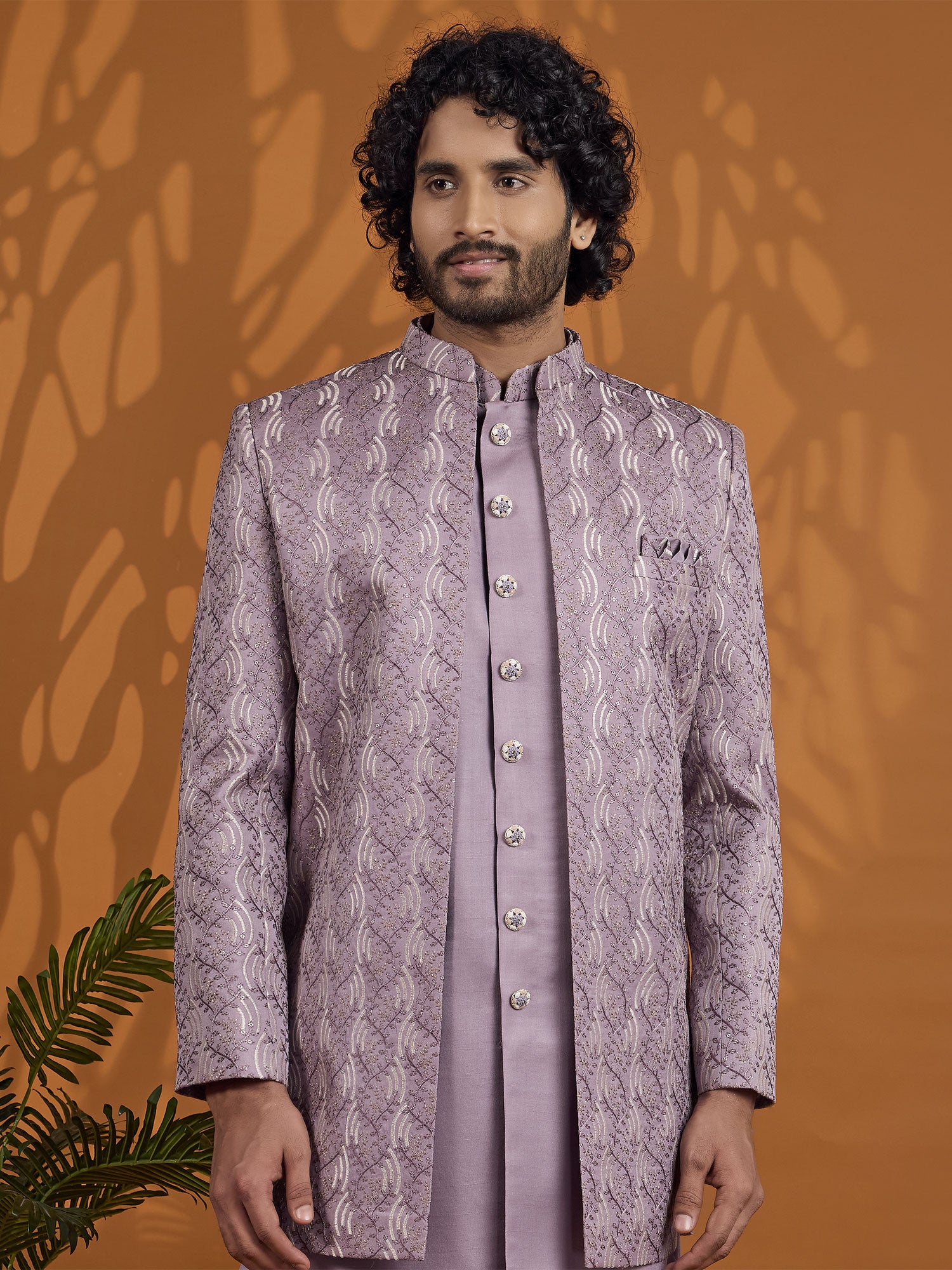 Lavender Purple Menswear Jacket Style Indowestern