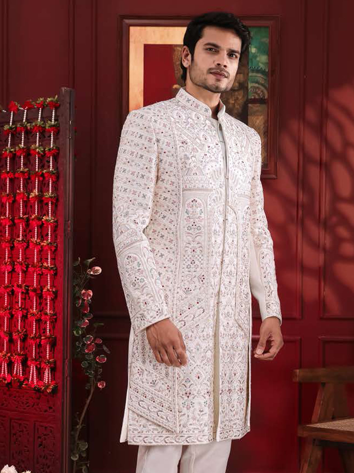 Ivory Royal Embroidered Sherwani