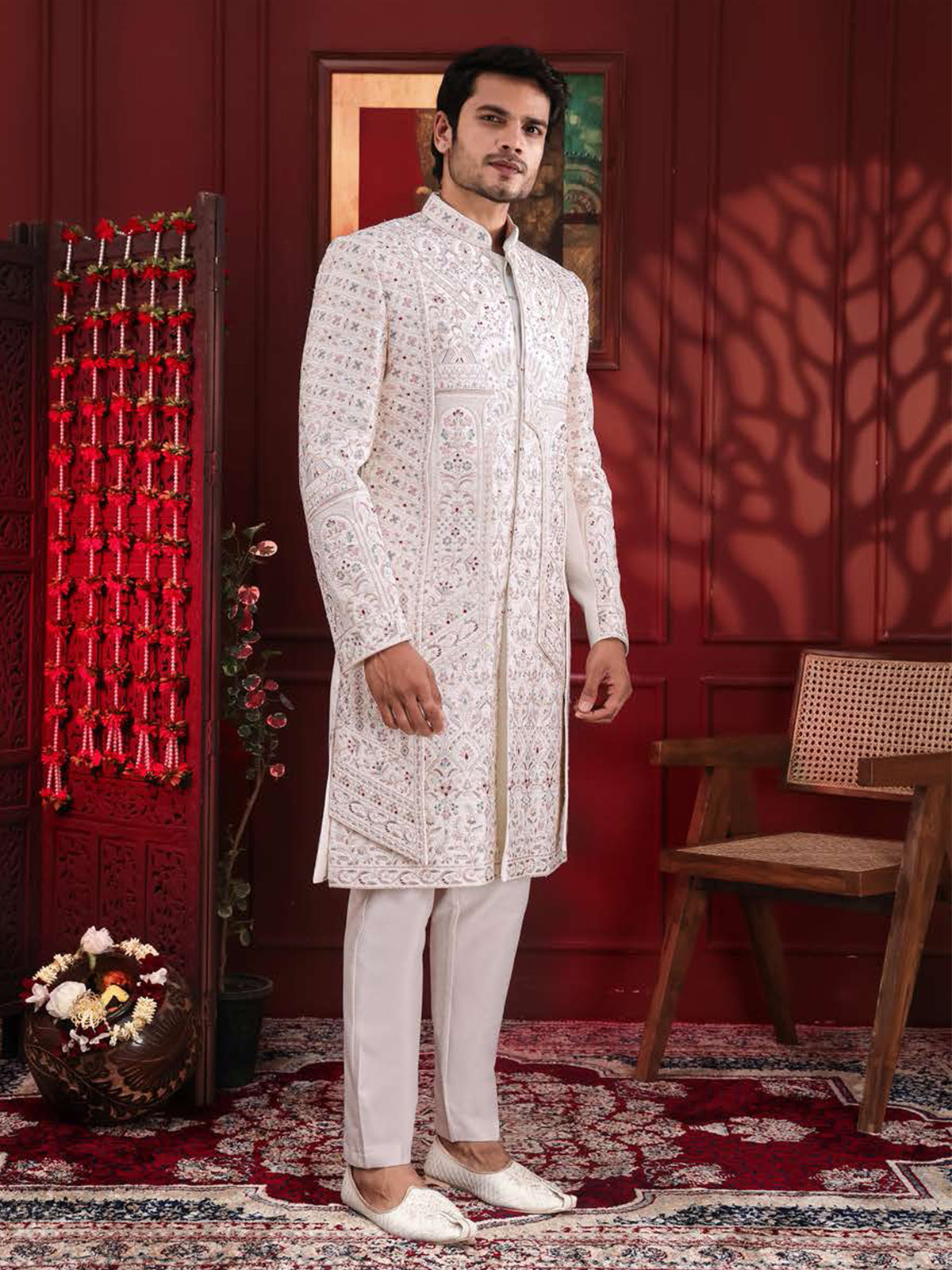 Ivory Royal Embroidered Sherwani