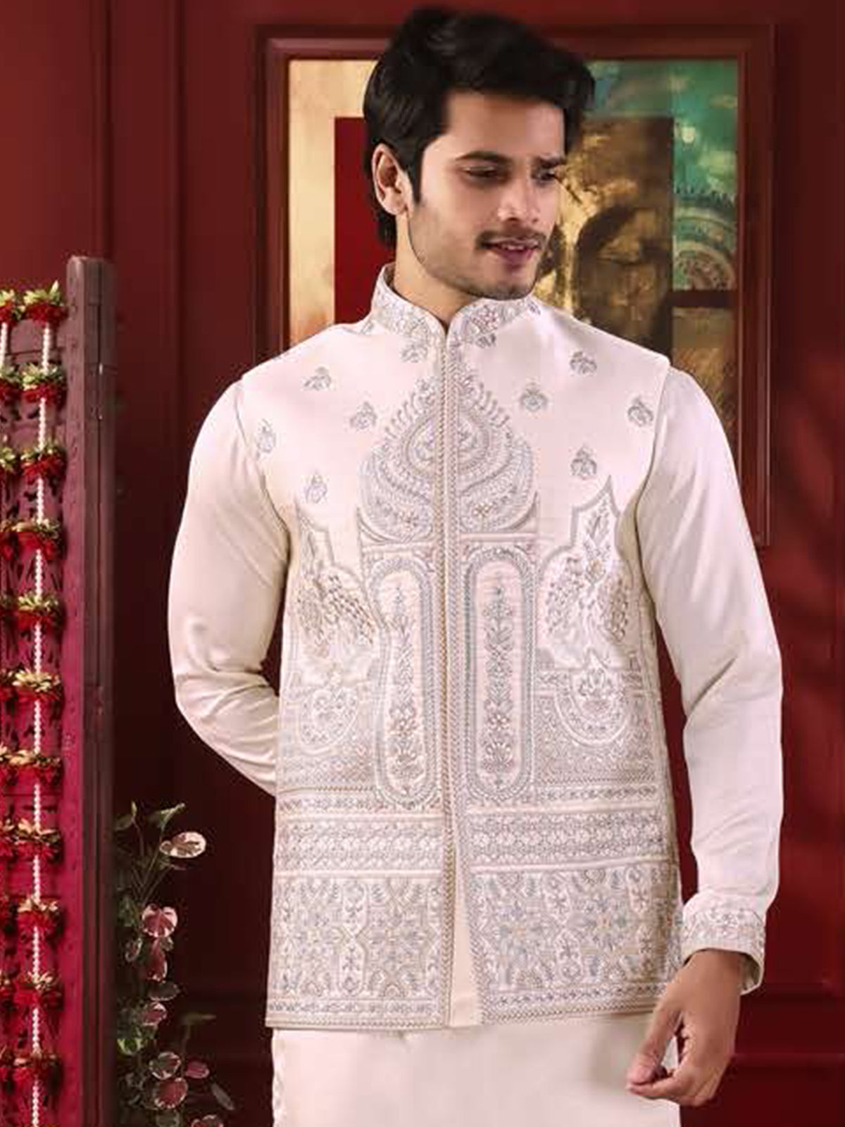 Pearl Pink Festive Embroidered Set