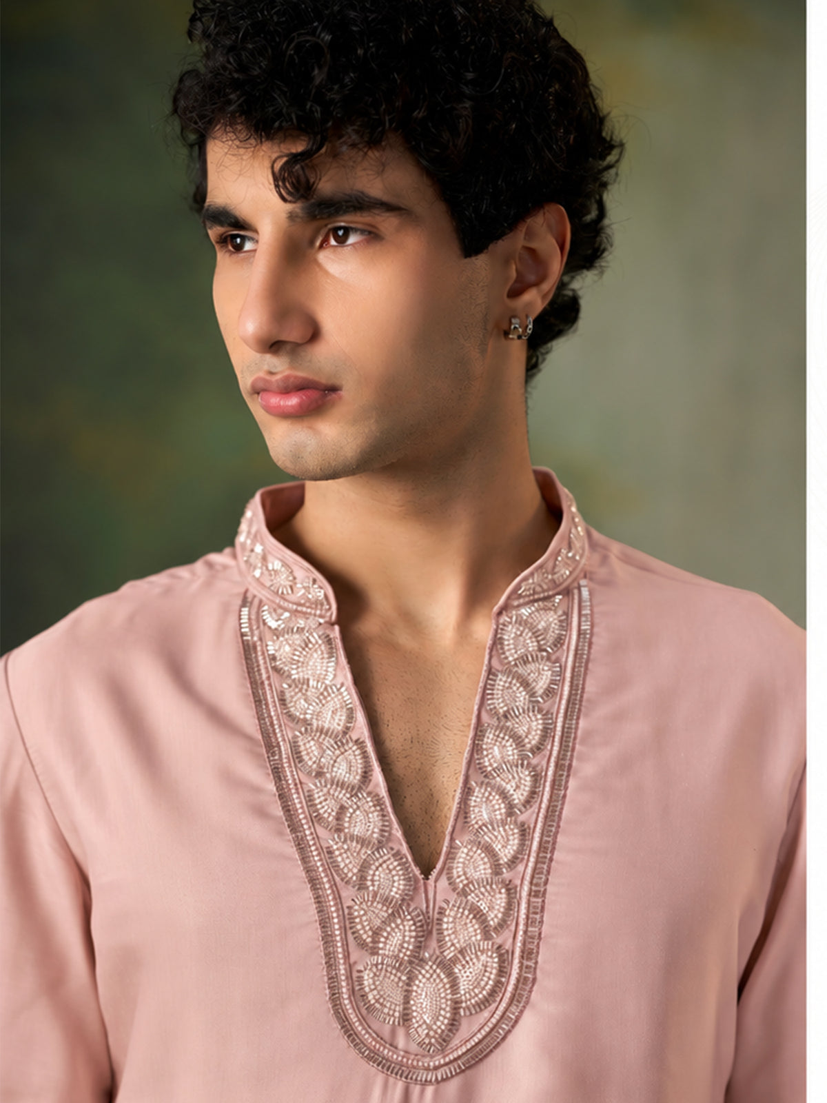 Dusty Pink Silk Kurta Pajama Set