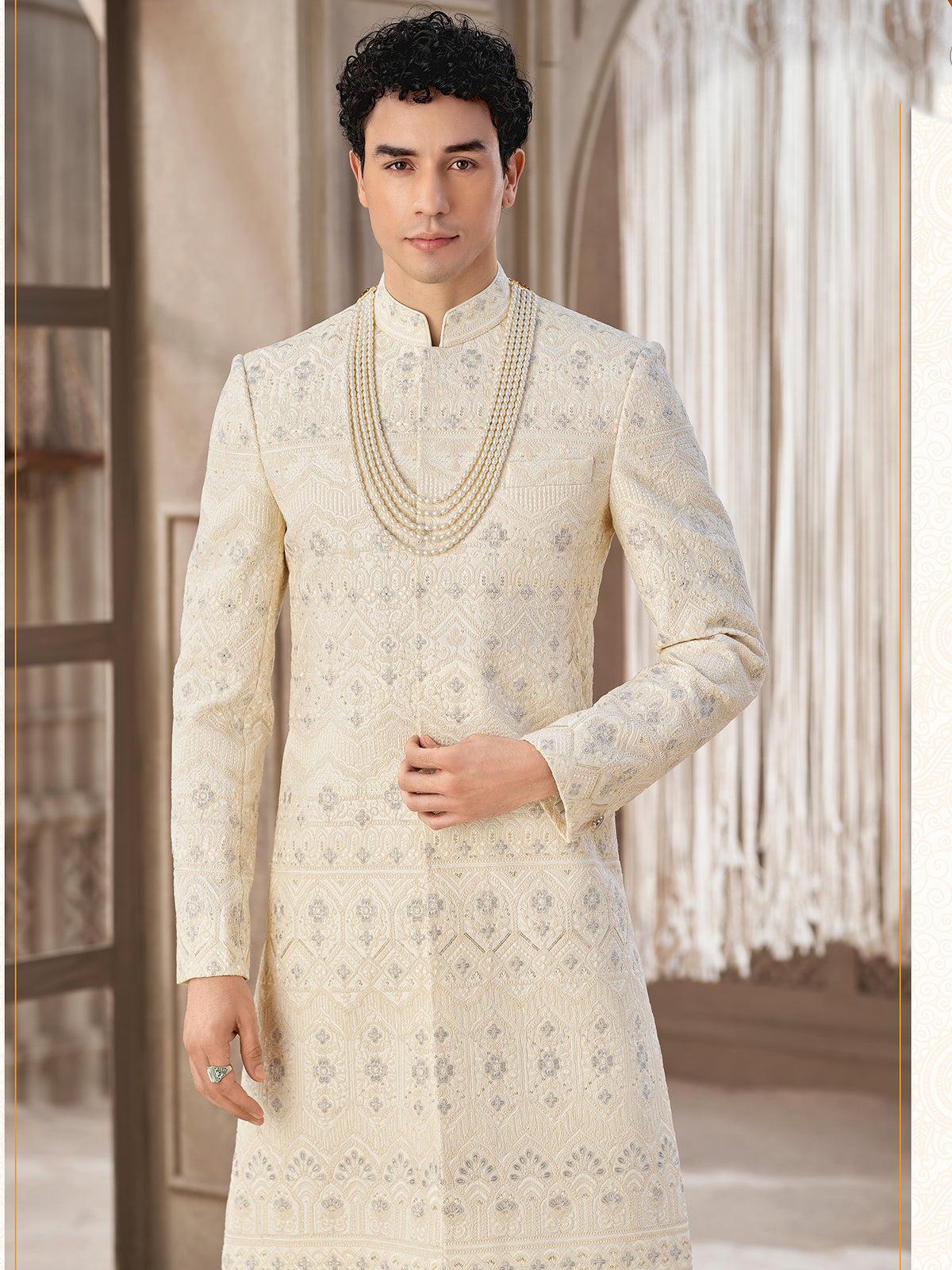 Cream Designer Indo Western Outfit