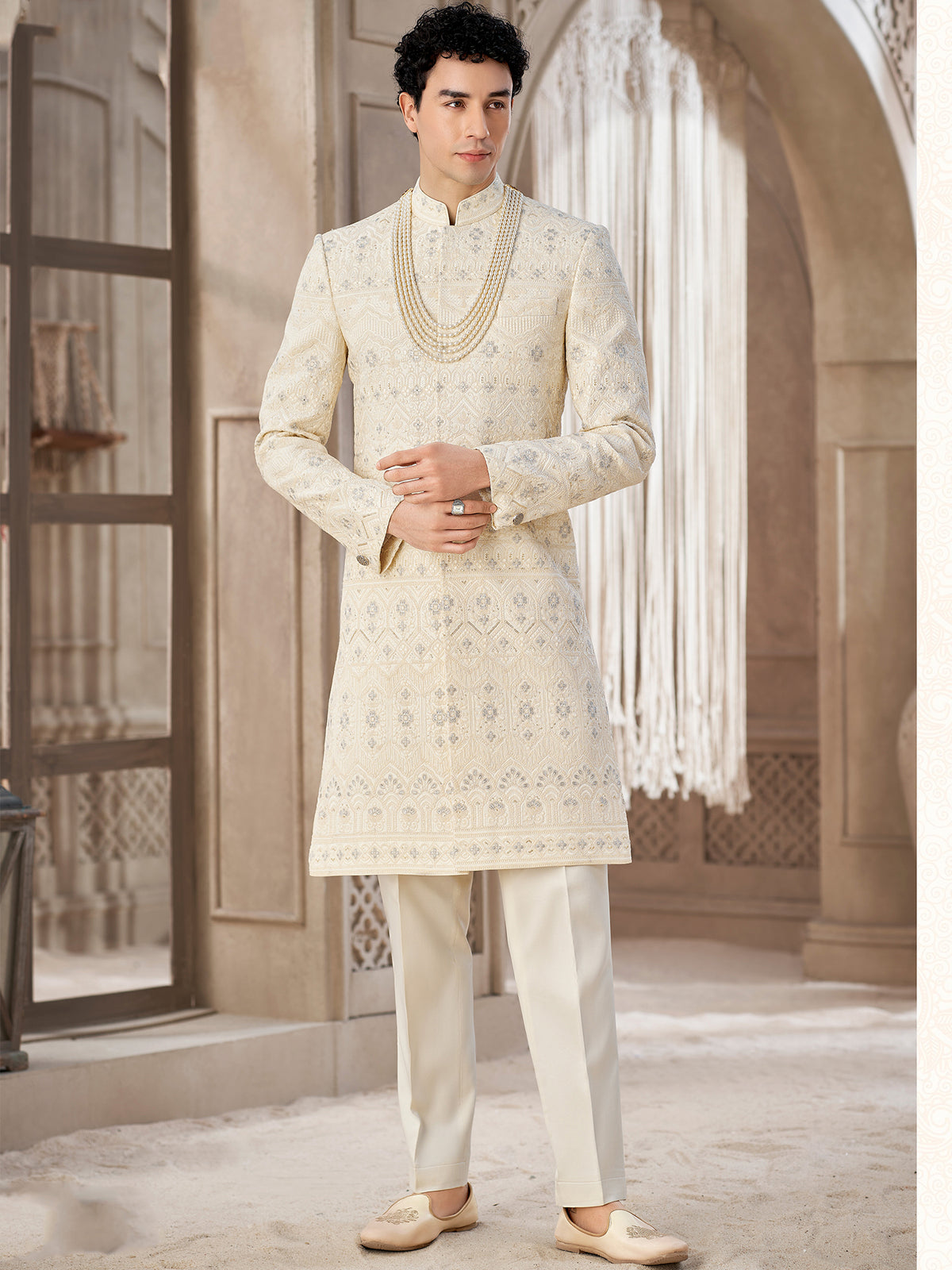 Cream Designer Indo Western Outfit