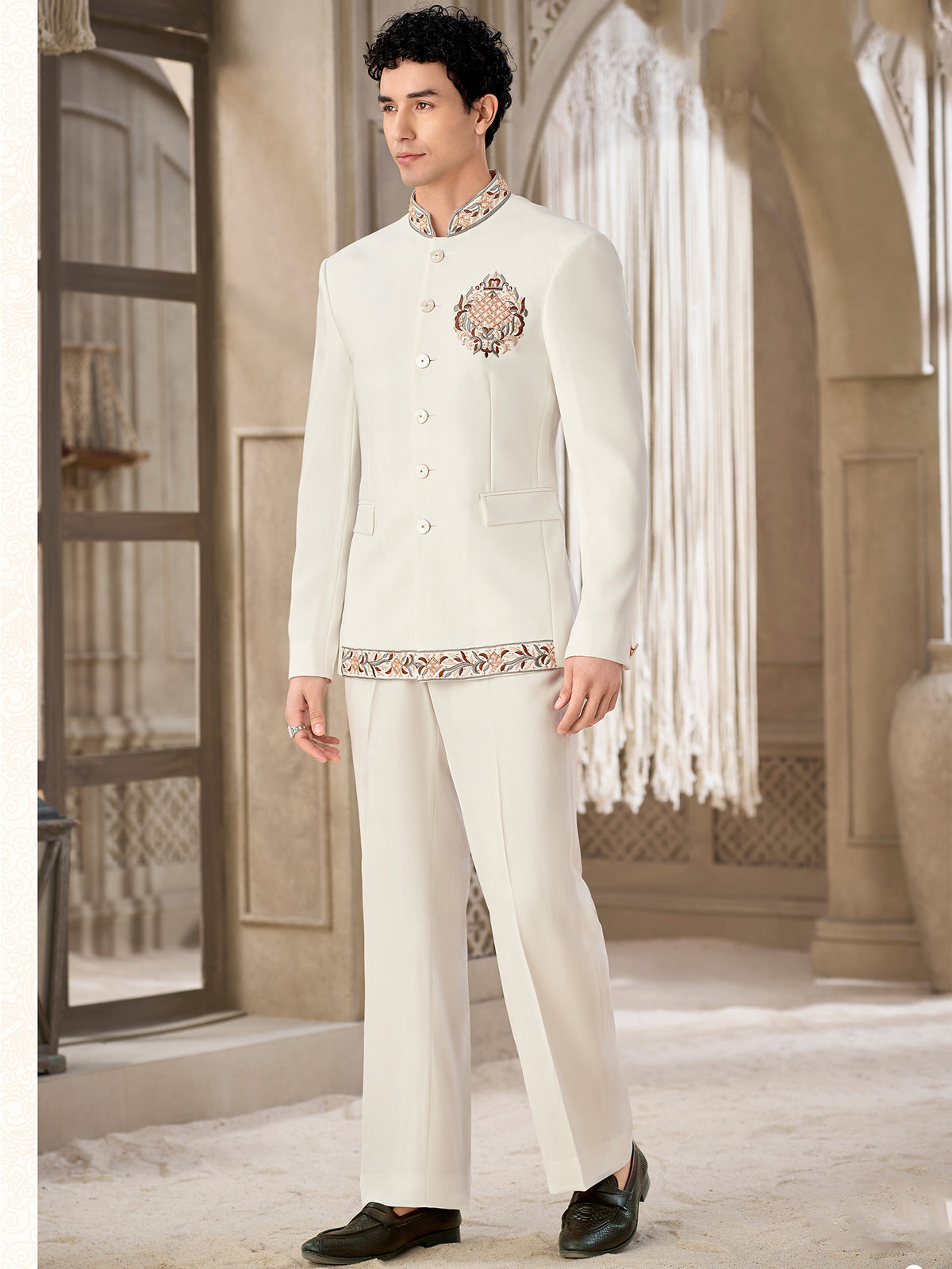 Off White Premium Indo Western Formal Suit