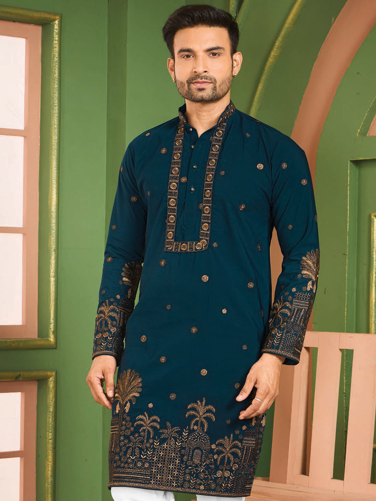 Blue Traditional Kurta Pajama for Men