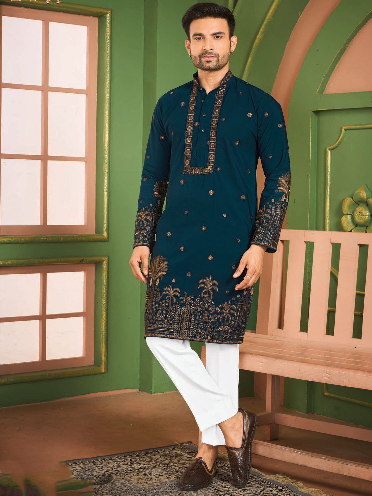 Blue Traditional Kurta Pajama for Men