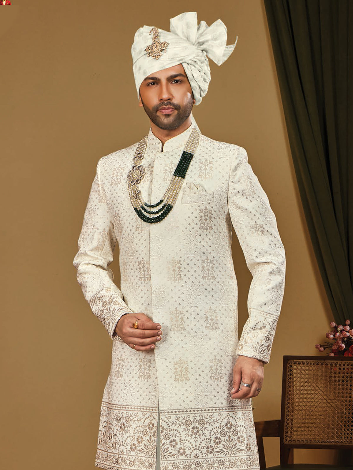 Ivory Premium Embroidered Wedding Wear