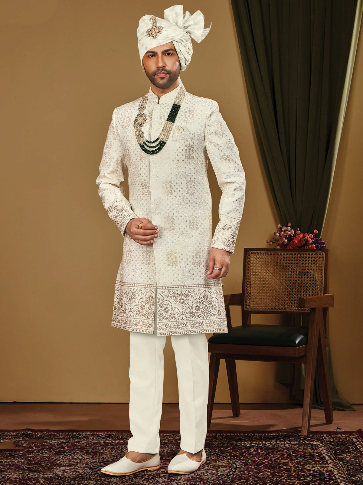 Ivory Premium Embroidered Wedding Wear
