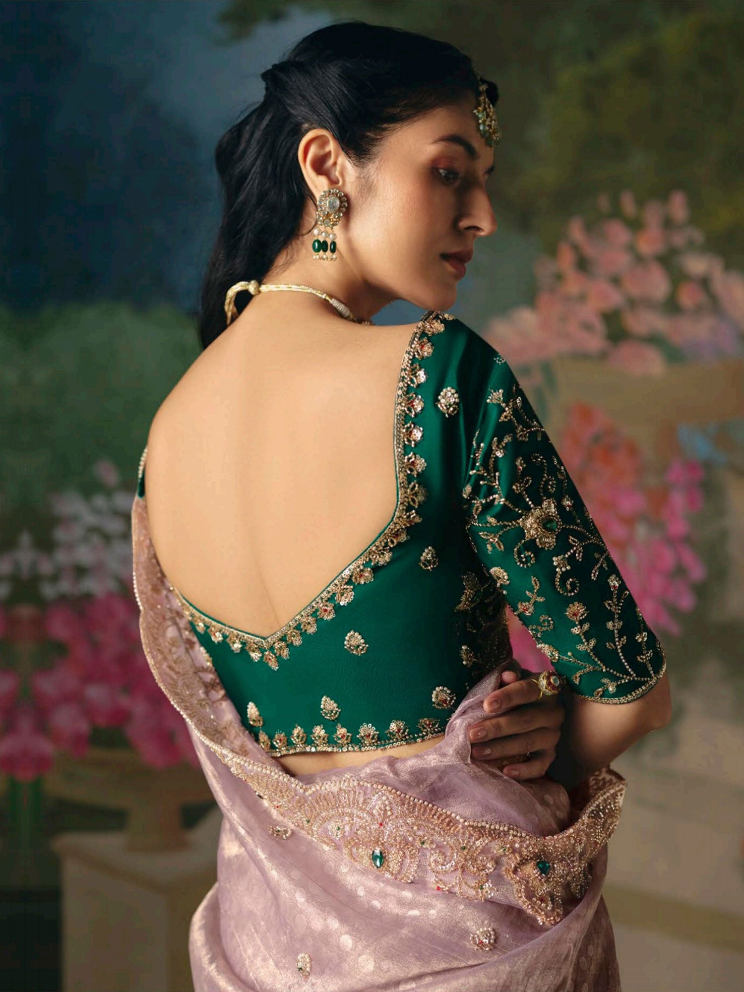 Light Pink Bridesmaid Saree With Zari Embellishment