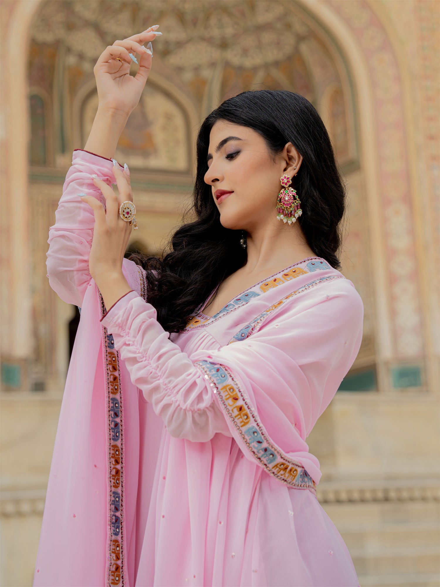 Pink Party Wear Salwar Suit With Dupatta