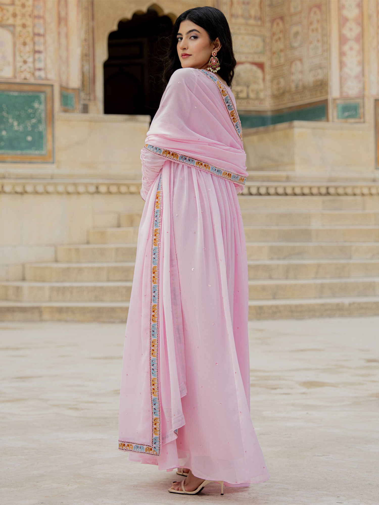 Pink Party Wear Salwar Suit With Dupatta