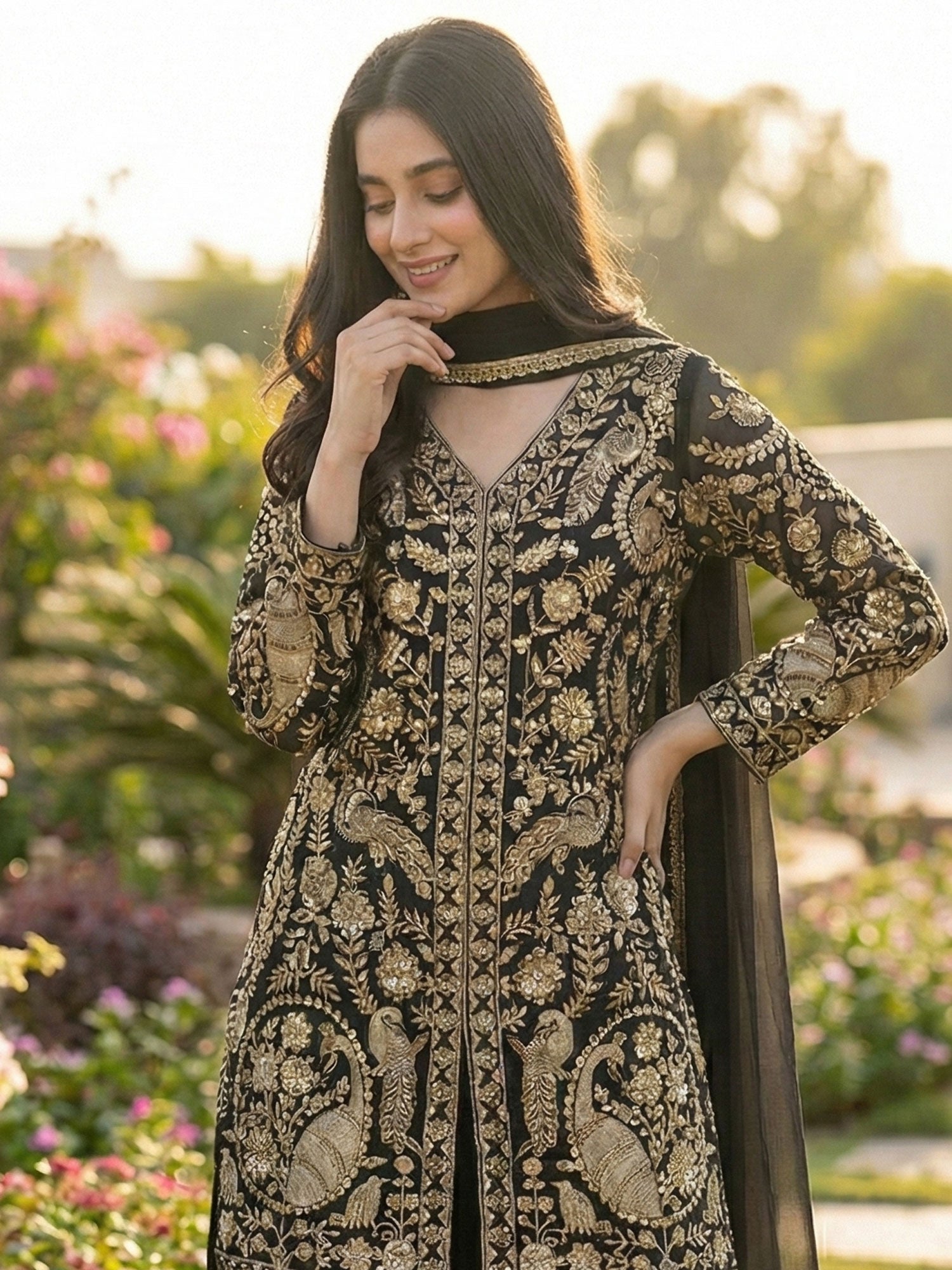 Black Readymade Party Wear Salwar Kameez