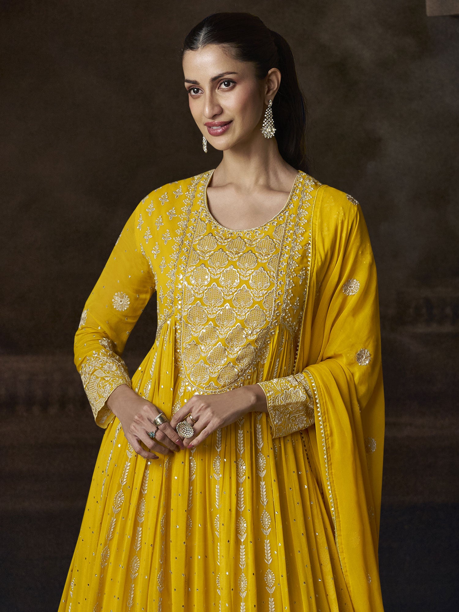 Yellow Festive Salwar Suit With Dupatta