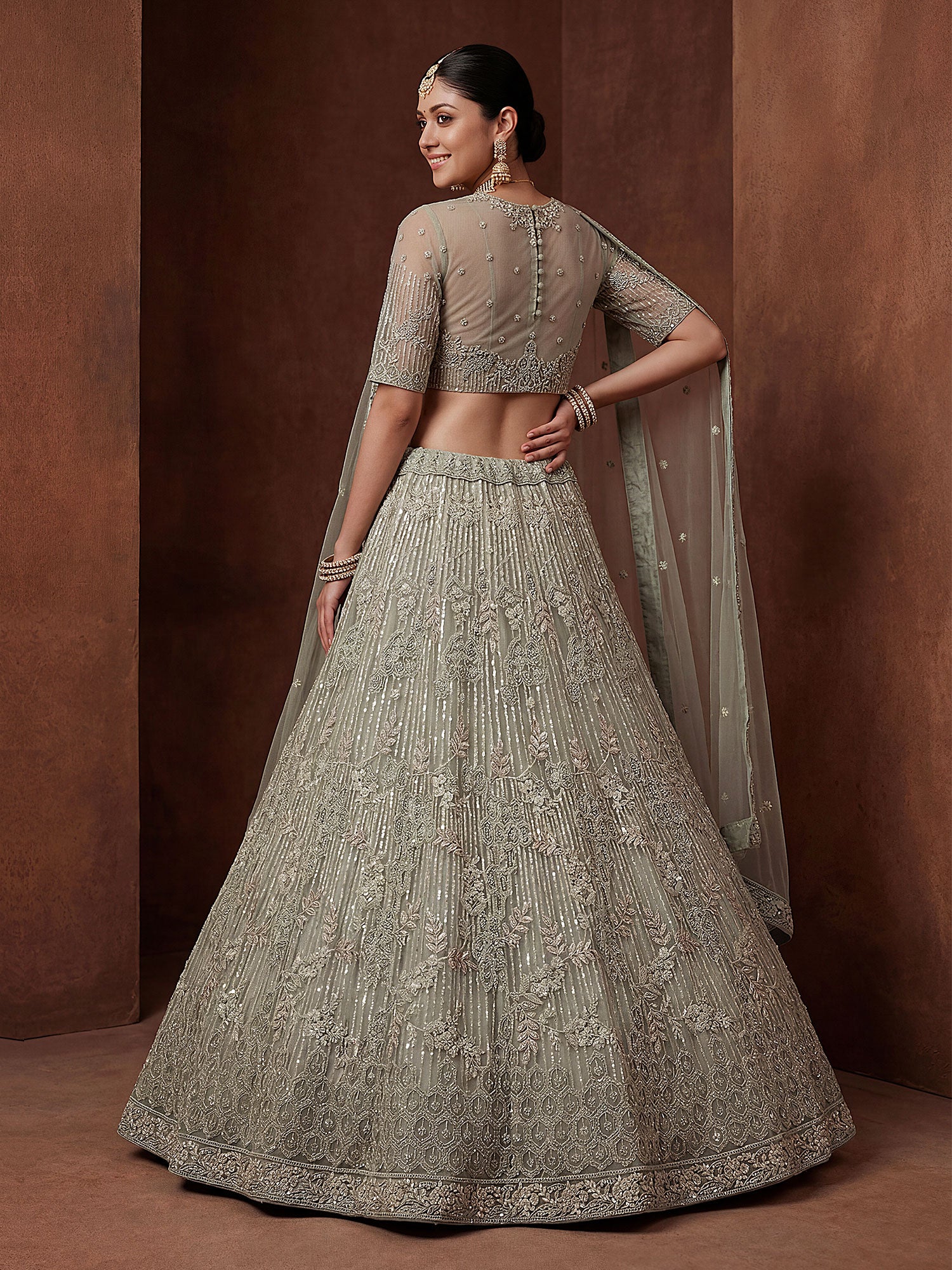 Green Heavy Embroidered Designer Lehenga Choli