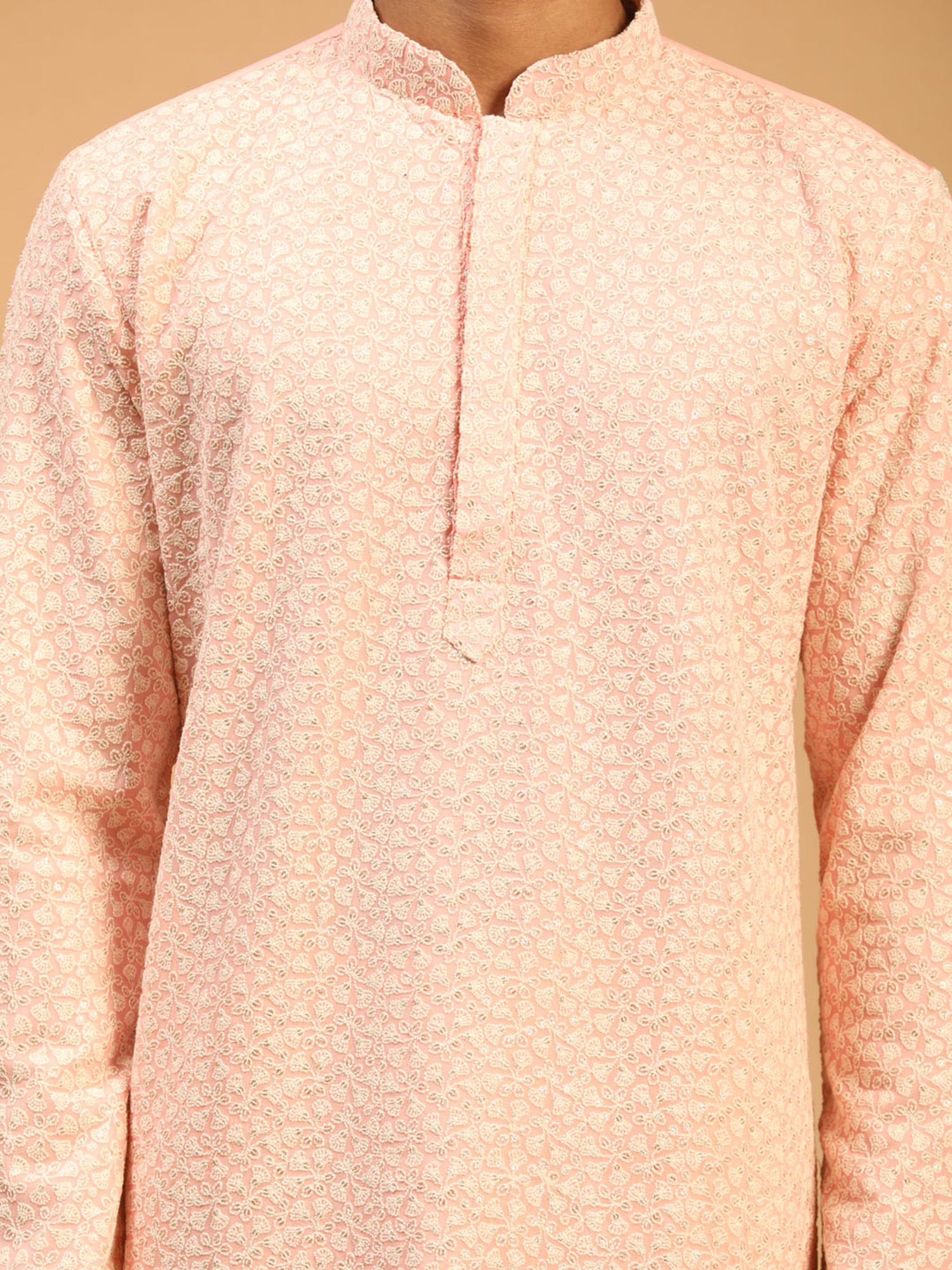 Pink Chikankari Embroidered Kurta Pajama