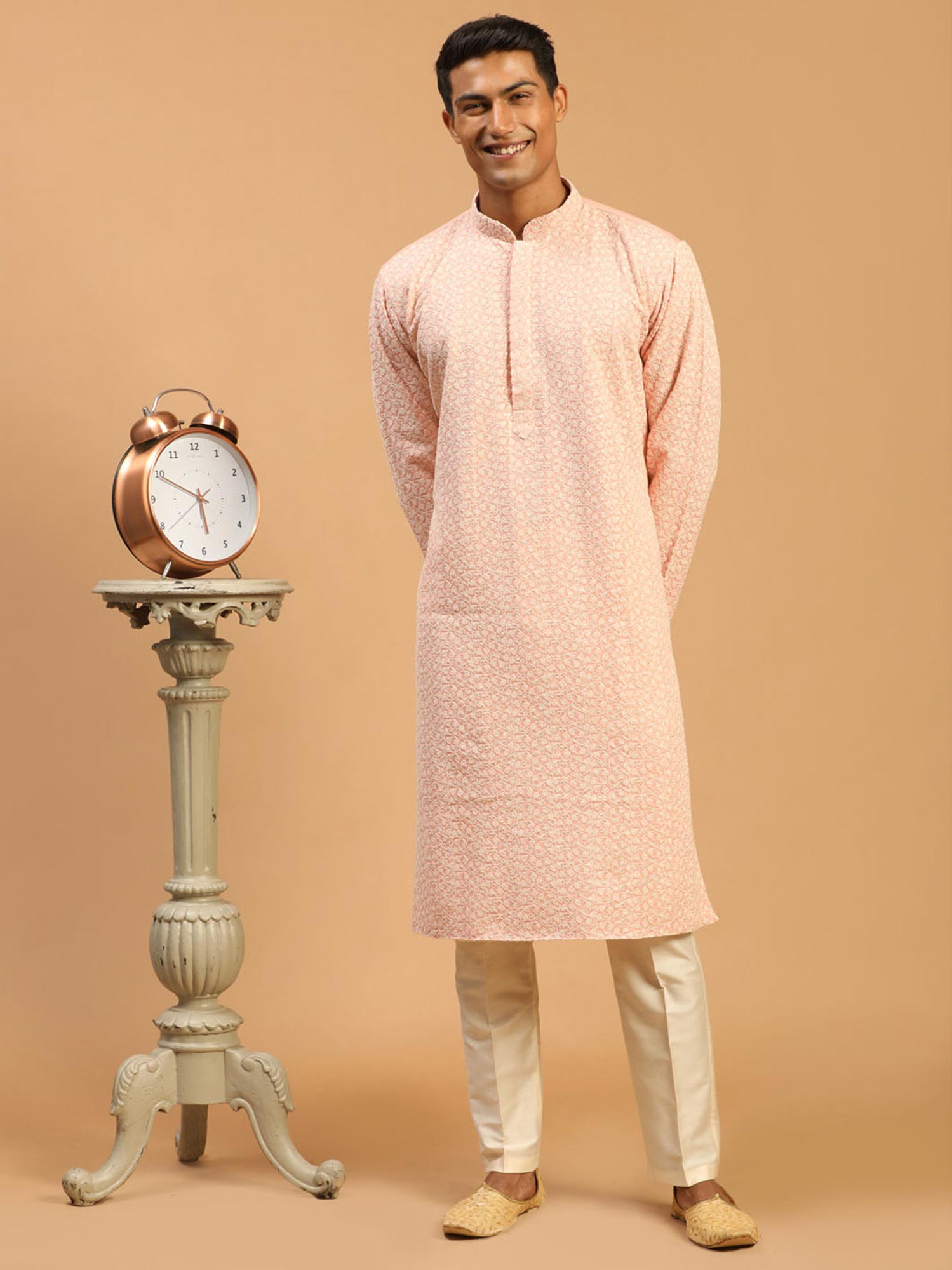 Pink Chikankari Embroidered Kurta Pajama