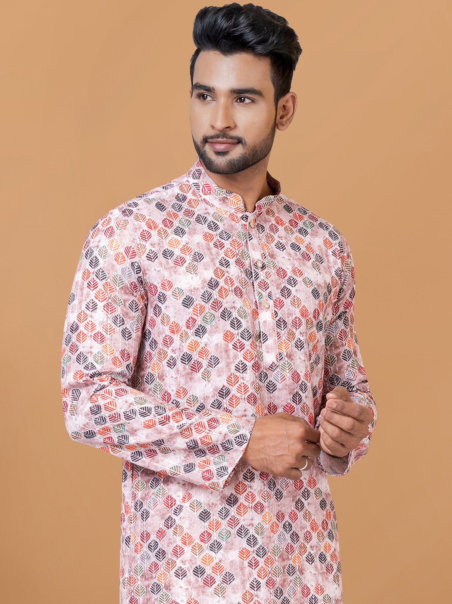 Purple Printed Casual Wear Kurta Pajama
