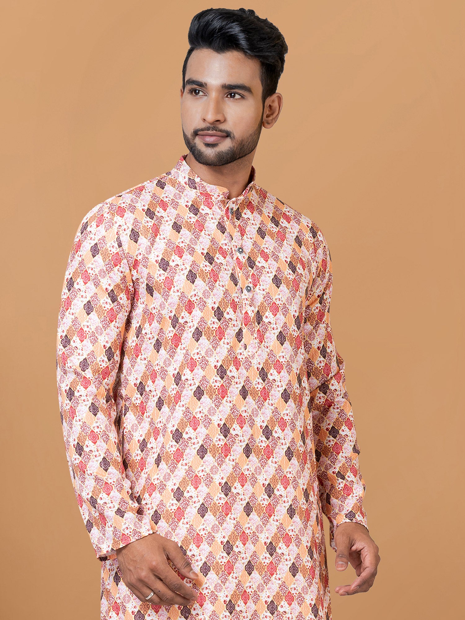 Multicolor Party Wear Kurta Pyjama In Cotton