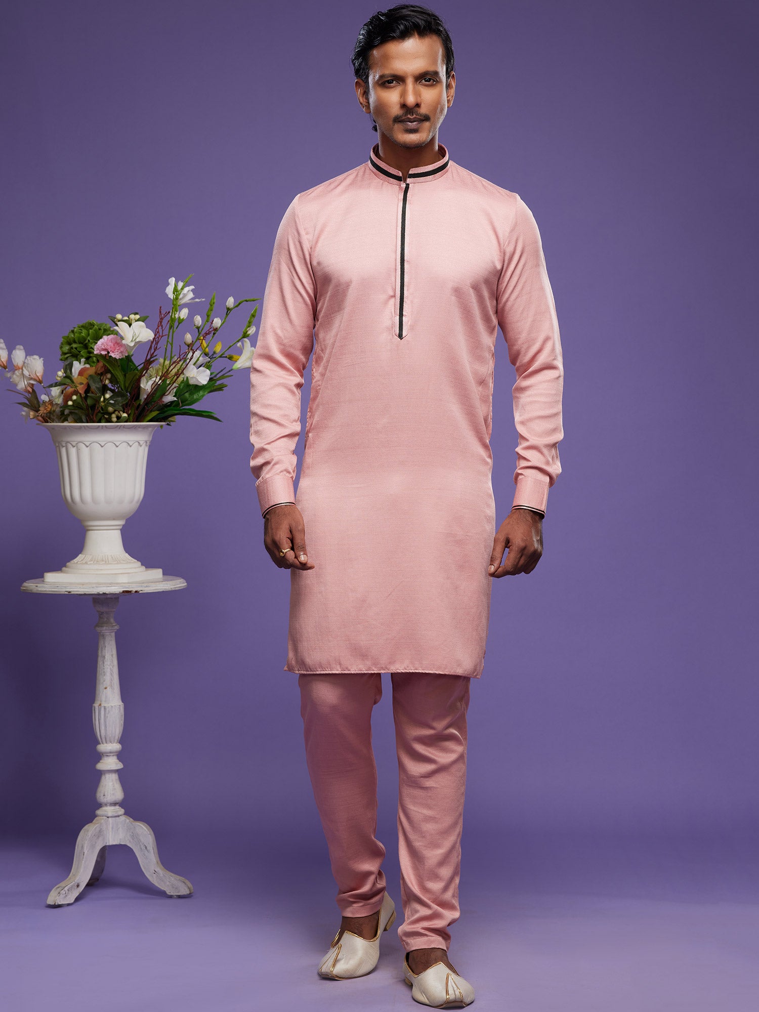 Pink Party Wear Readymade Kurta Pyjama Set