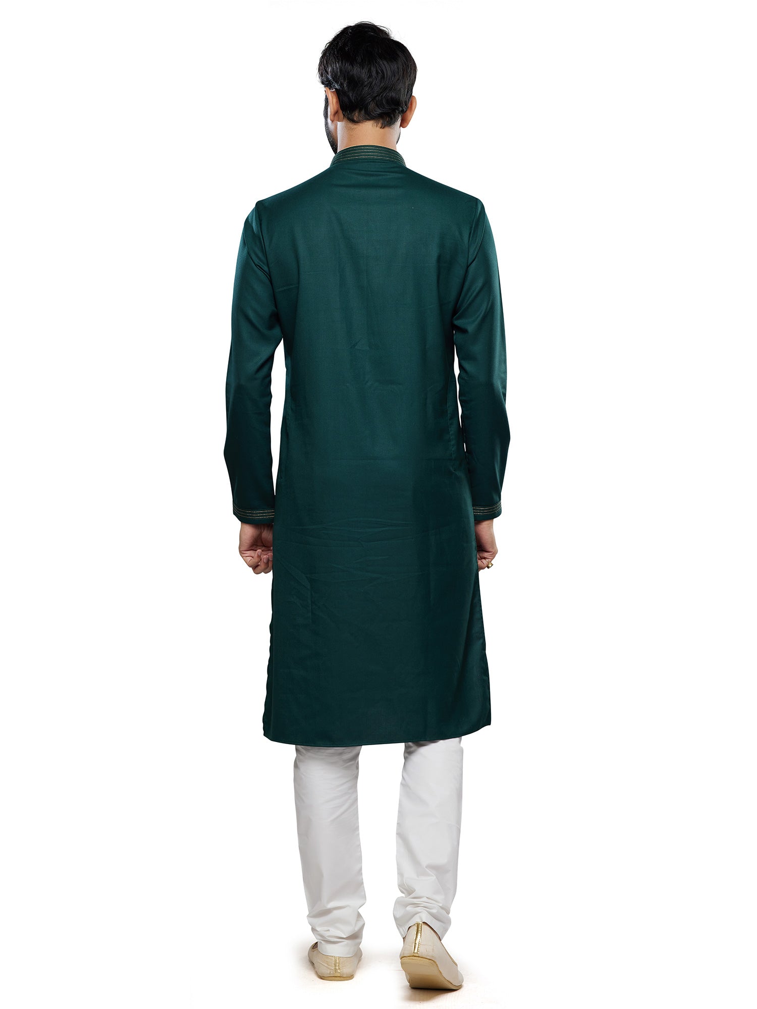 Rama Green Silk Kurta Pyjama In Festive Wear For Mens