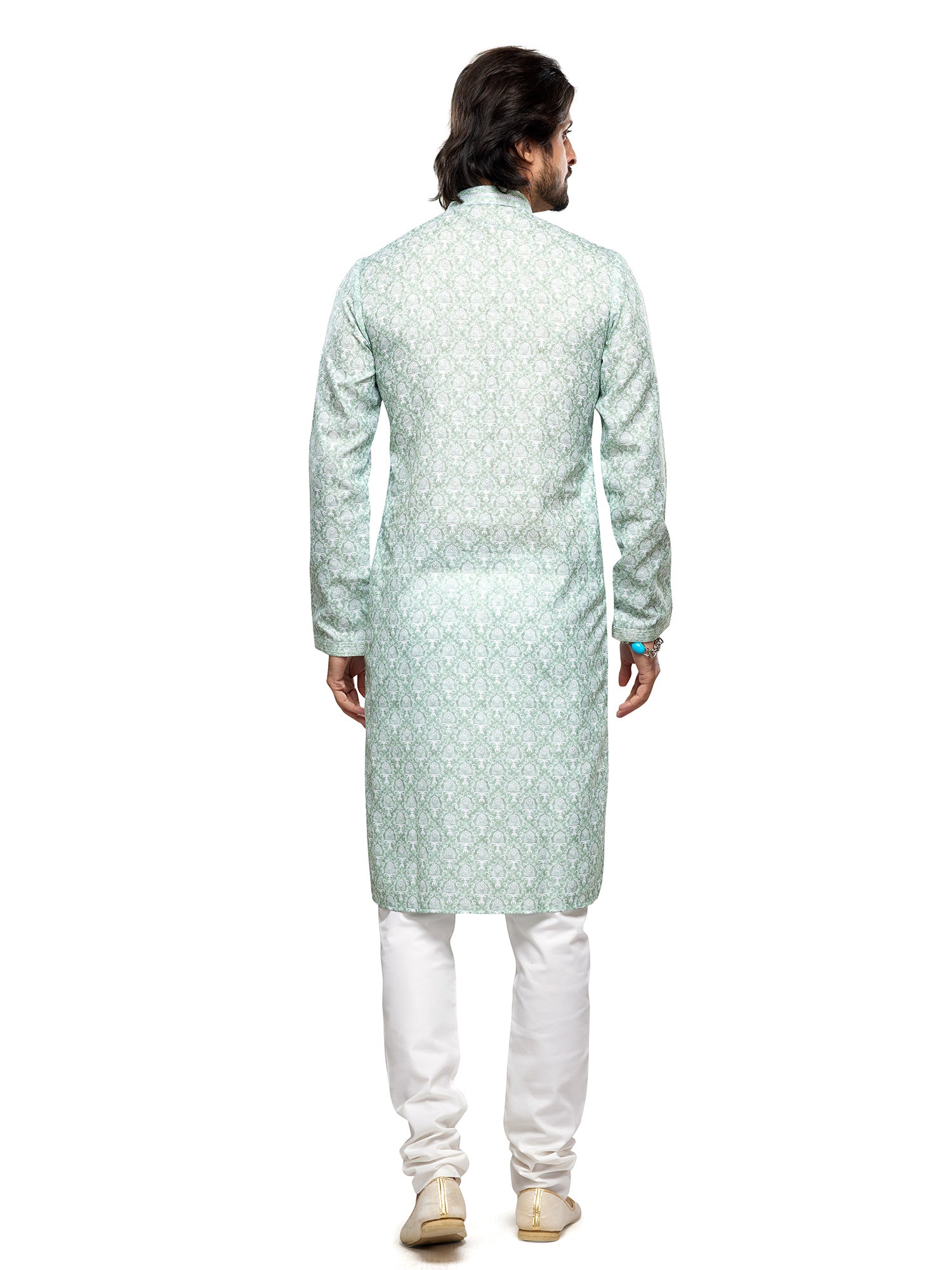 Sage Green Printed Readymade Kurta Pyjama