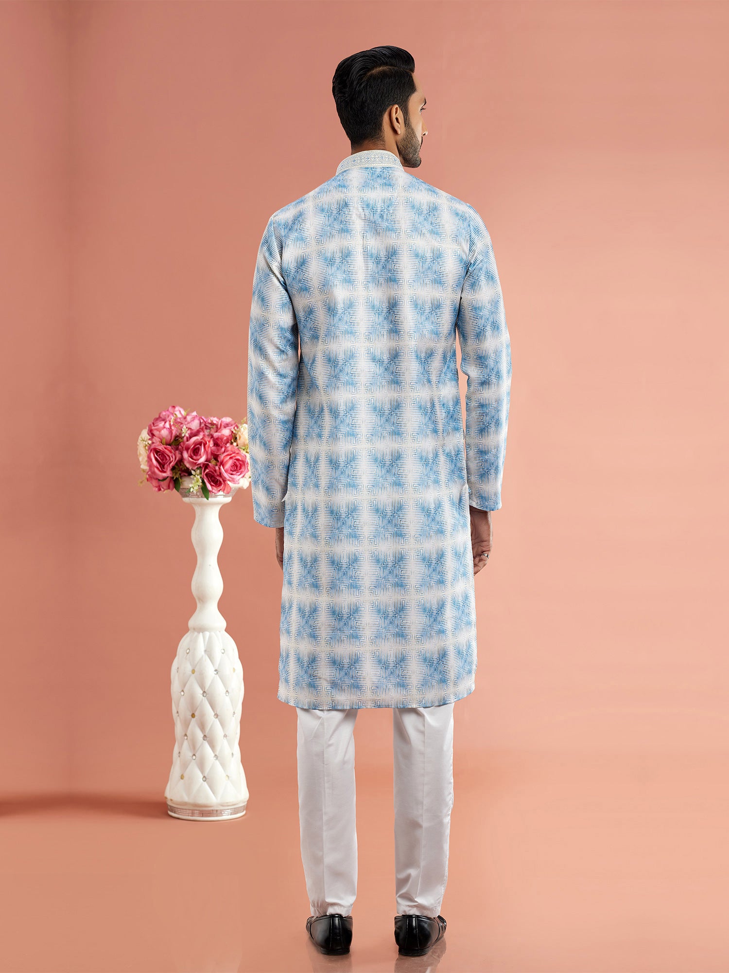 White Festive Kurta Pyjama Readymade Kurta Pyjama