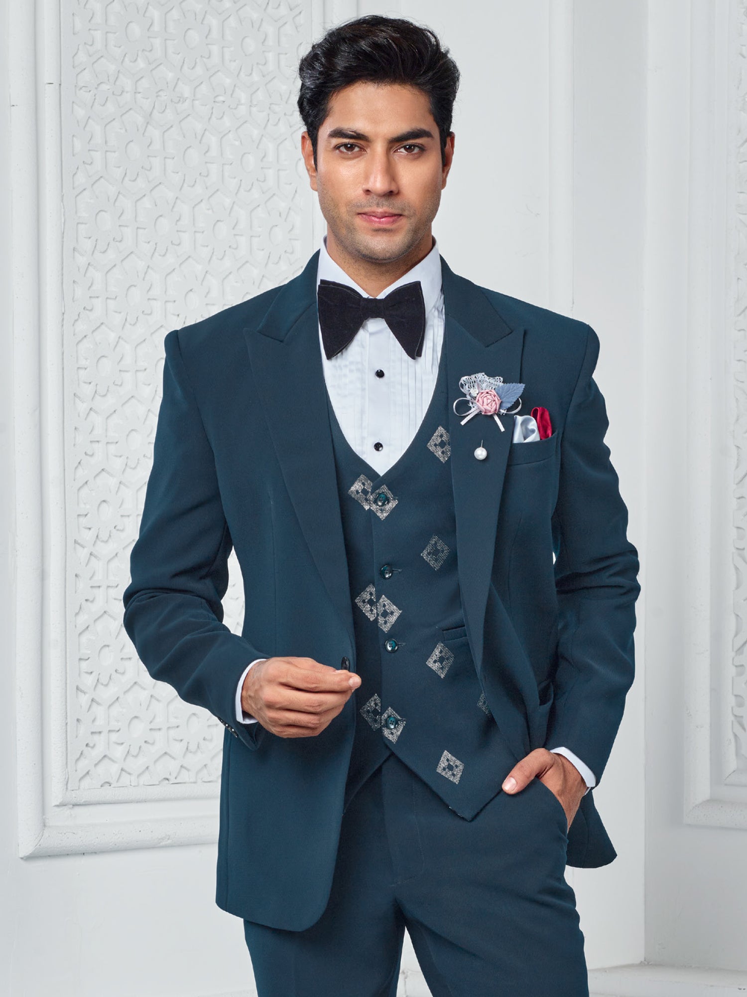 Navy Blue Classic Menswear Tuxedo Set