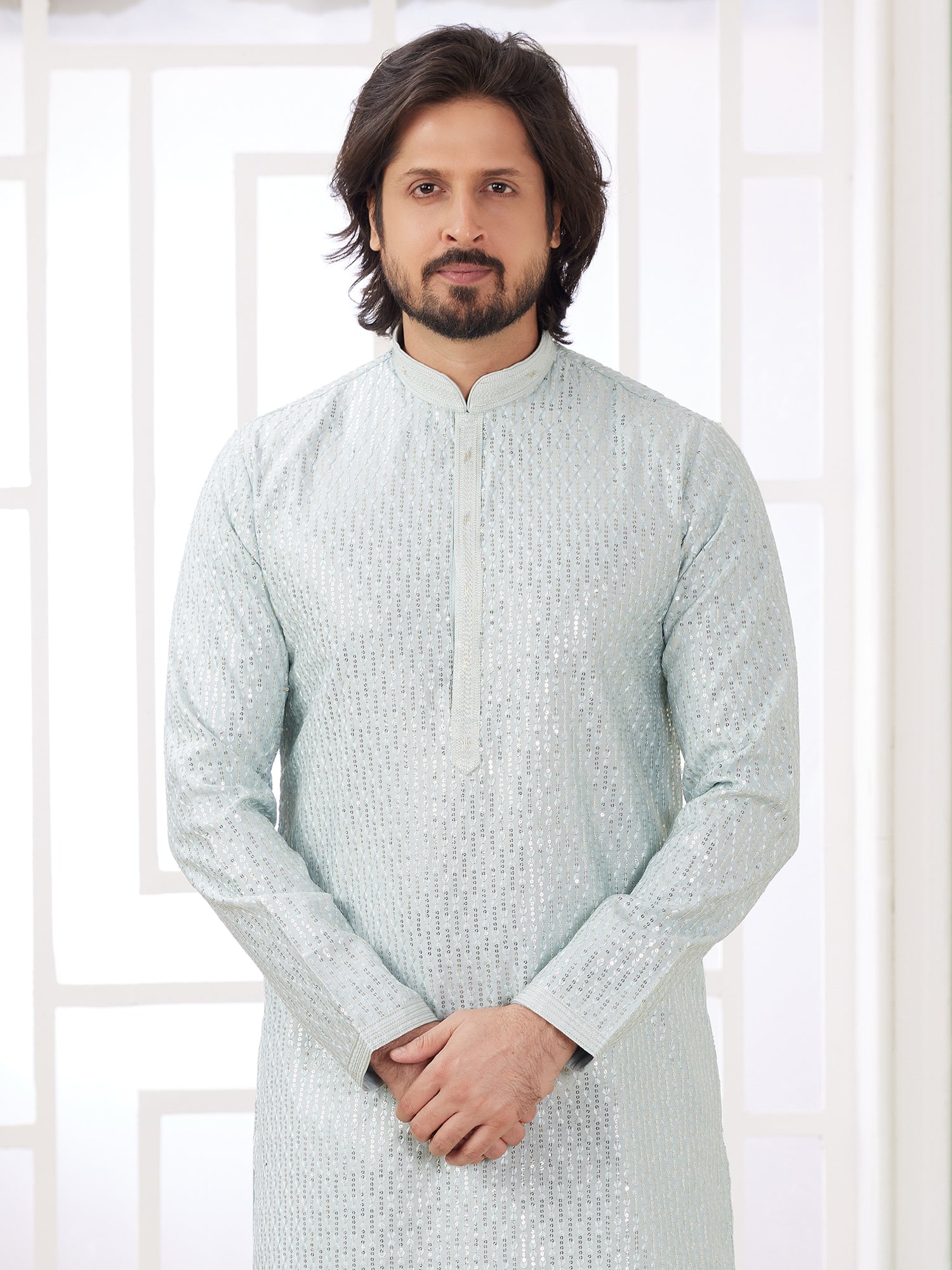 Snow White Casual Wear Kurta Pyjama Set