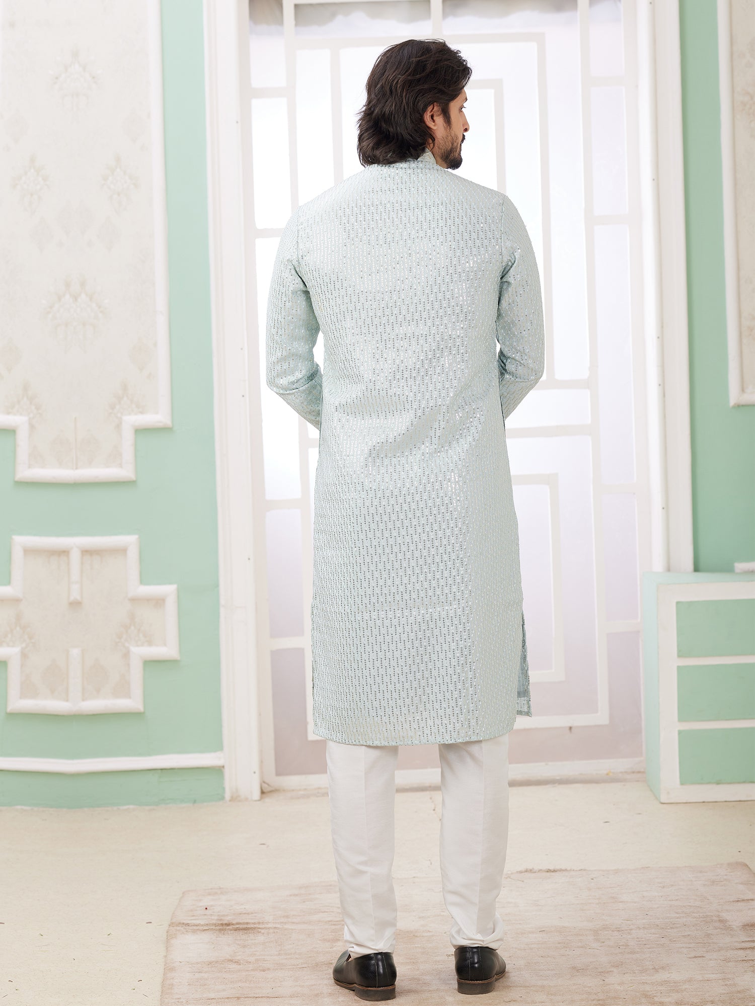 Snow White Casual Wear Kurta Pyjama Set