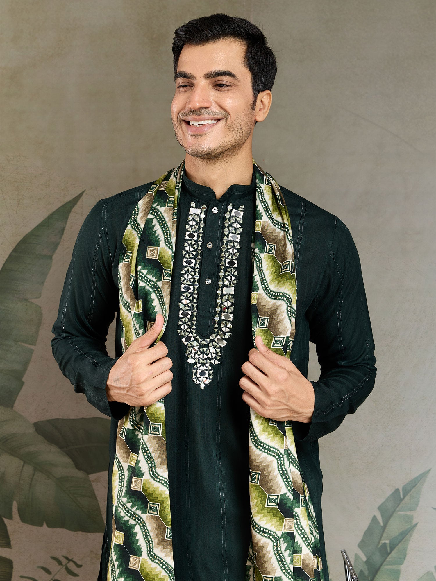 Peacock Green Men;s Readymade Kurta Pyjama Set