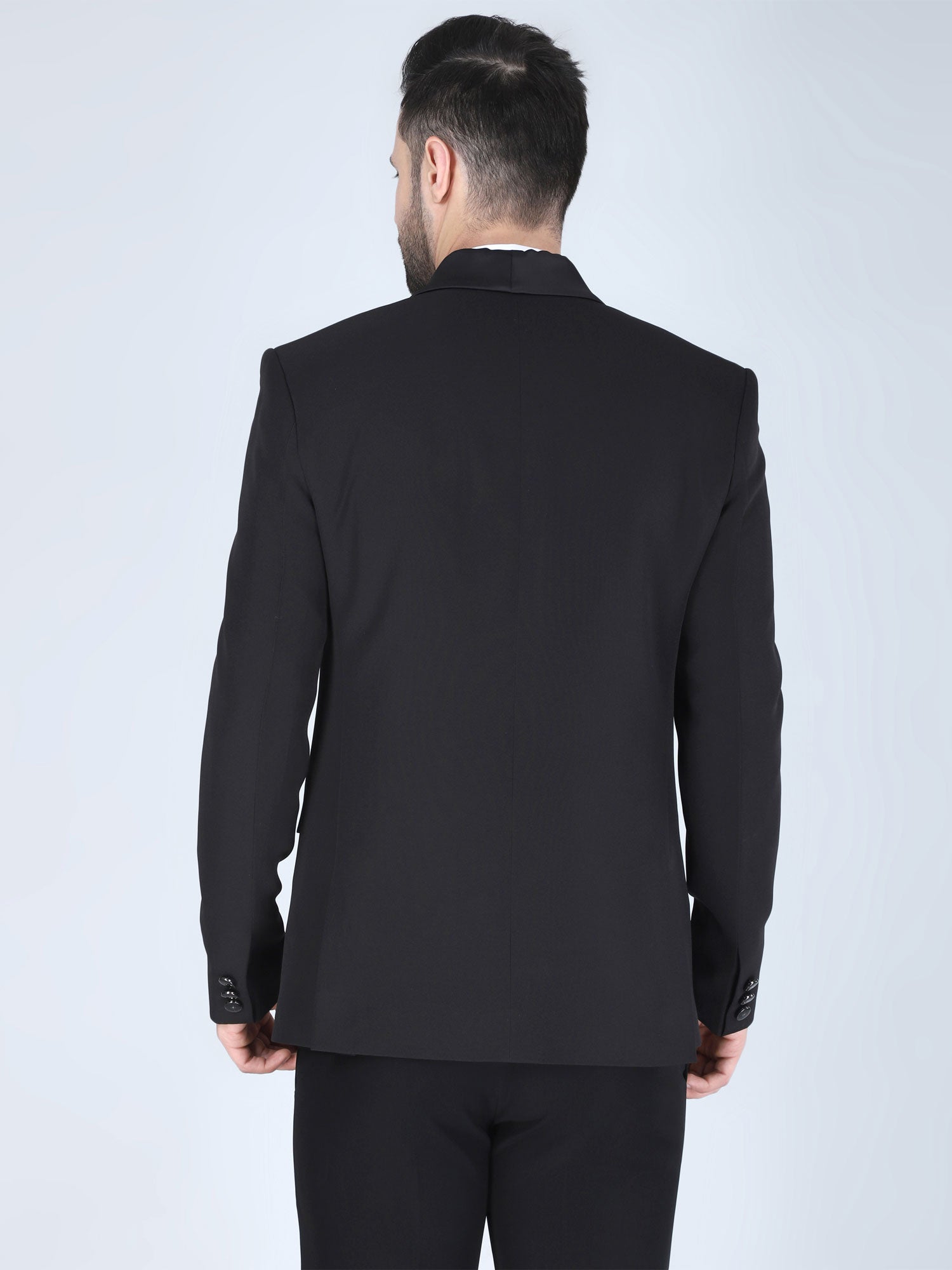 Black Stylish Three Piece Tuxedo Suit For Mens