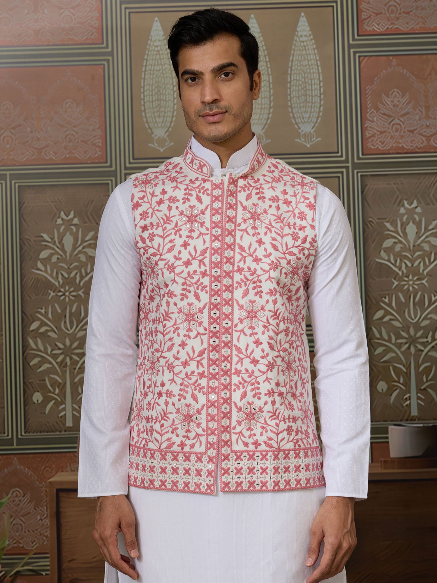 White Mirror Augmented Readymade Kurta Pyjama