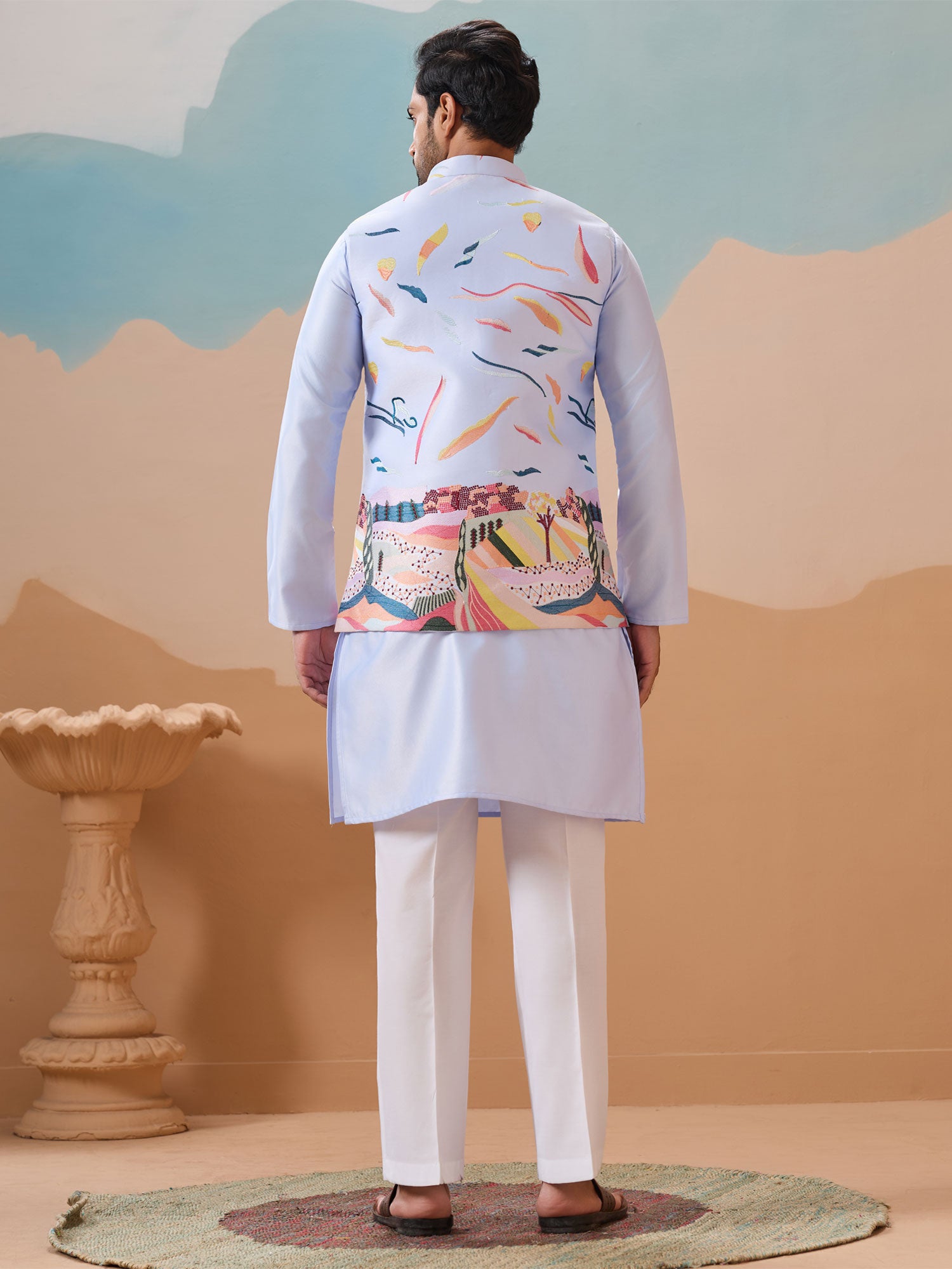 Blue Menswear Readymade Kurta Pyjama Set