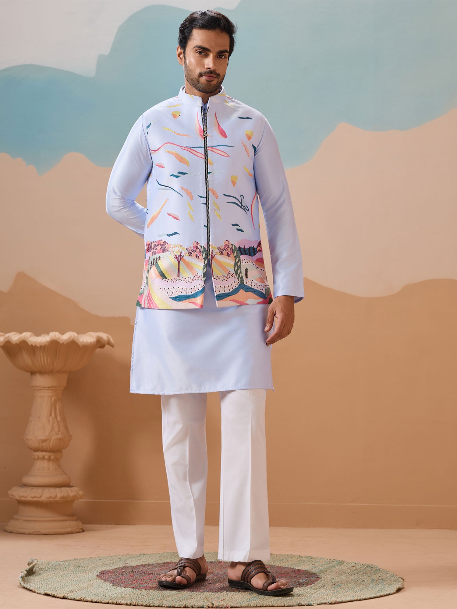 Blue Menswear Readymade Kurta Pyjama Set