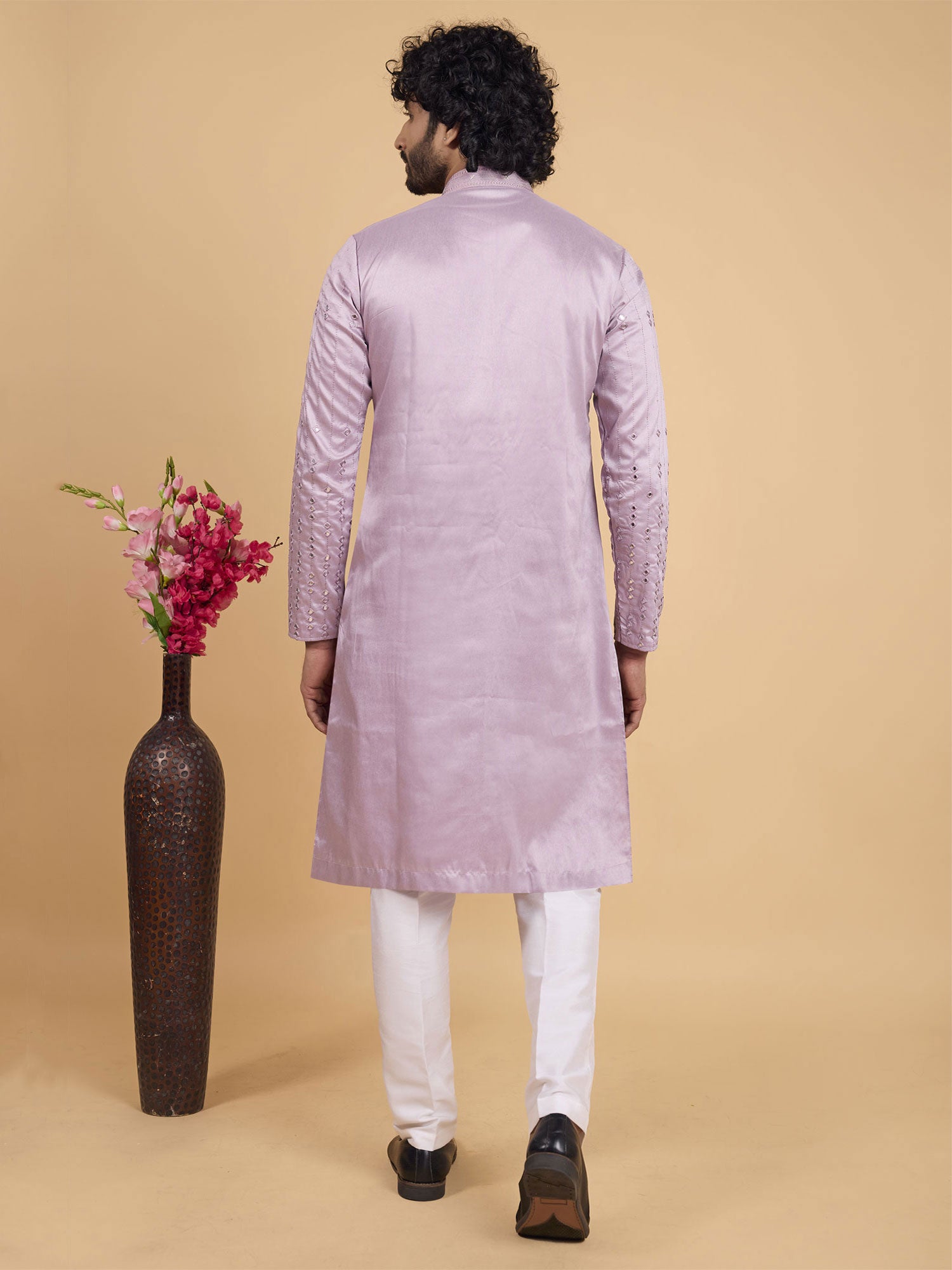 Purple Menswear Festive Kurta Pyjama Set