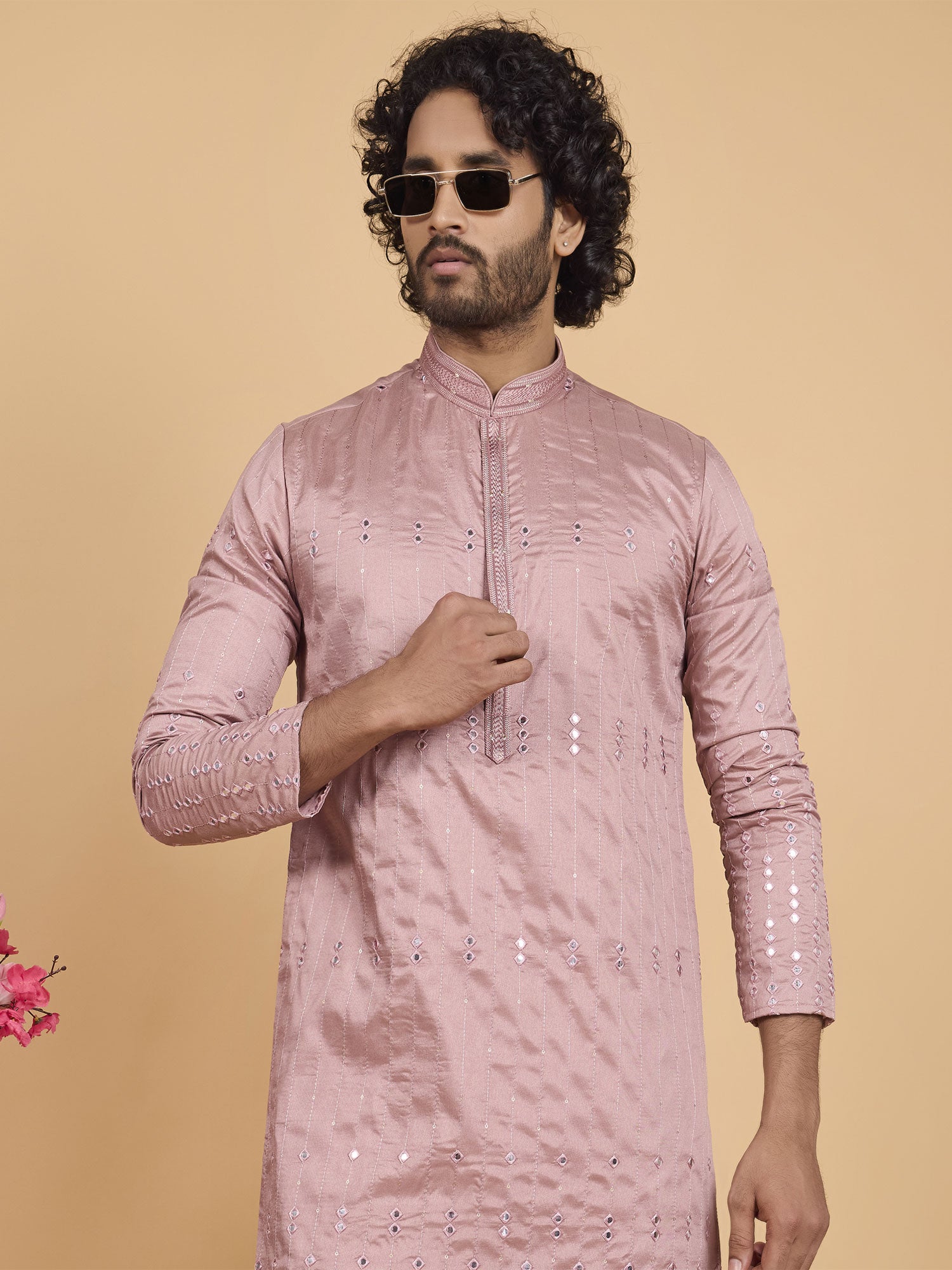 Pink Festive Wear Readymade Kurta Pyjama