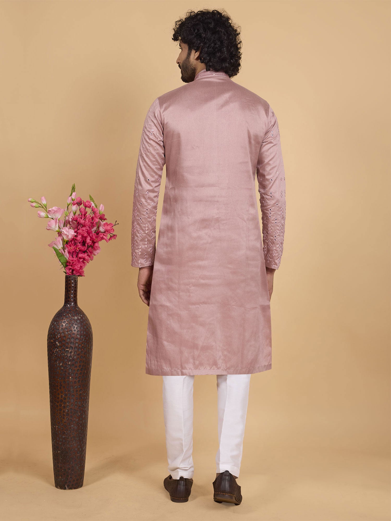 Pink Festive Wear Readymade Kurta Pyjama