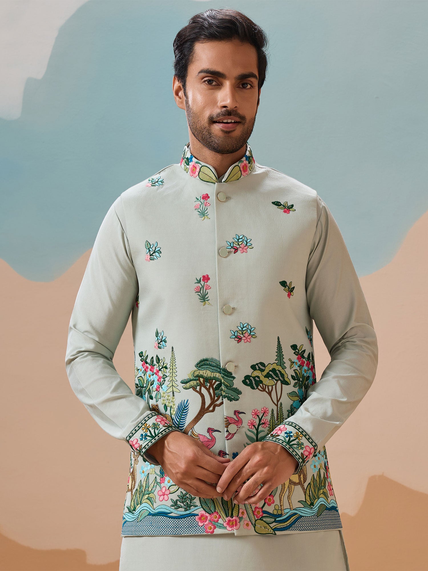 Sage Green Readymade Men's Kurta Pyjama