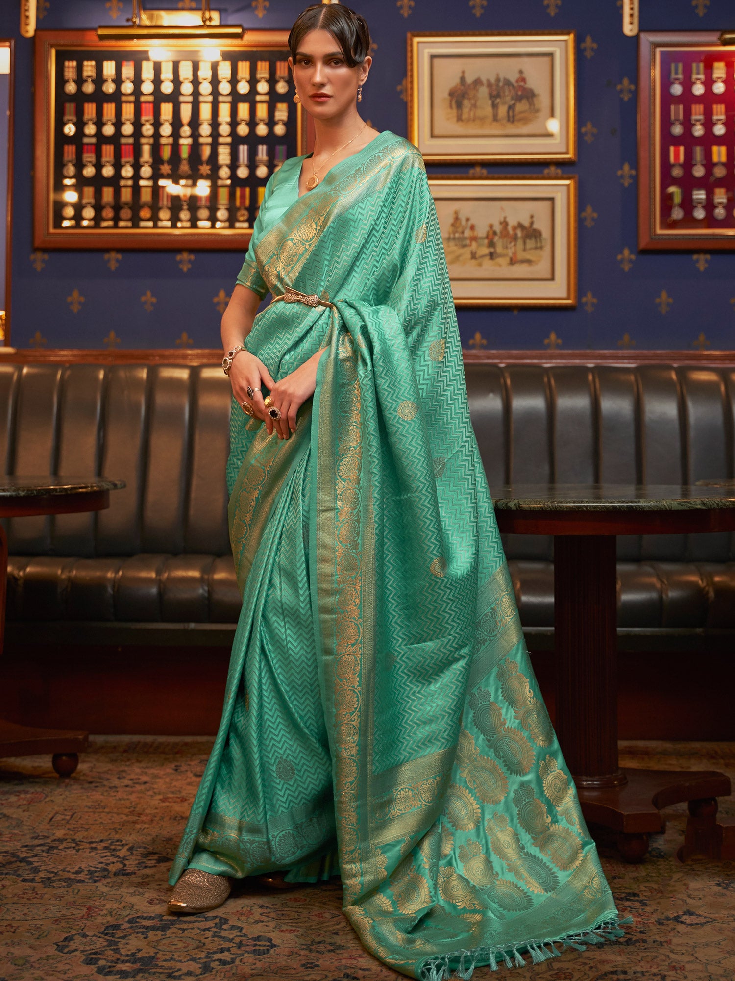 Green Festive Wear Art Silk Saree