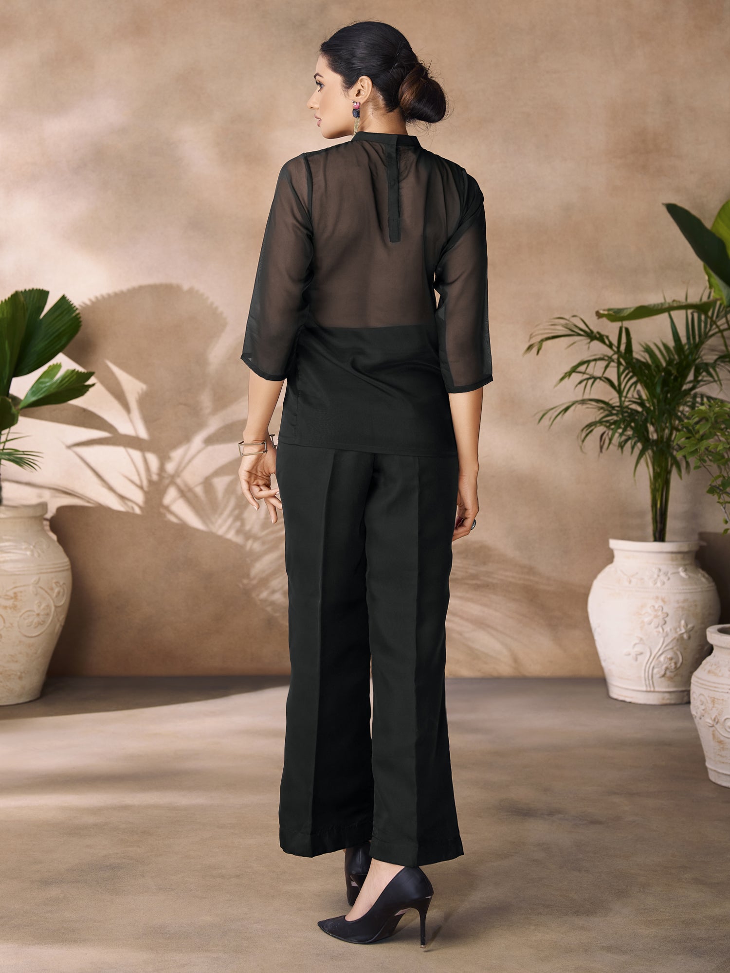 Black Sequins Work Enhanced Co-Ord Set