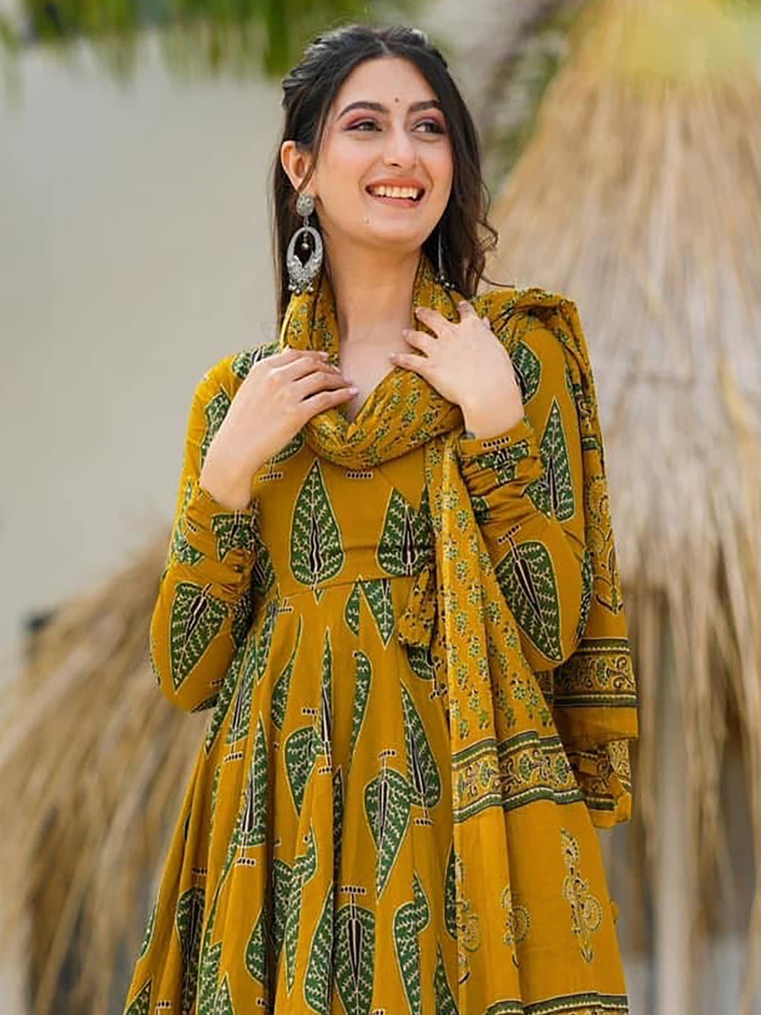 Mustard Yellow Casual Wear Readymade Salwar Suit