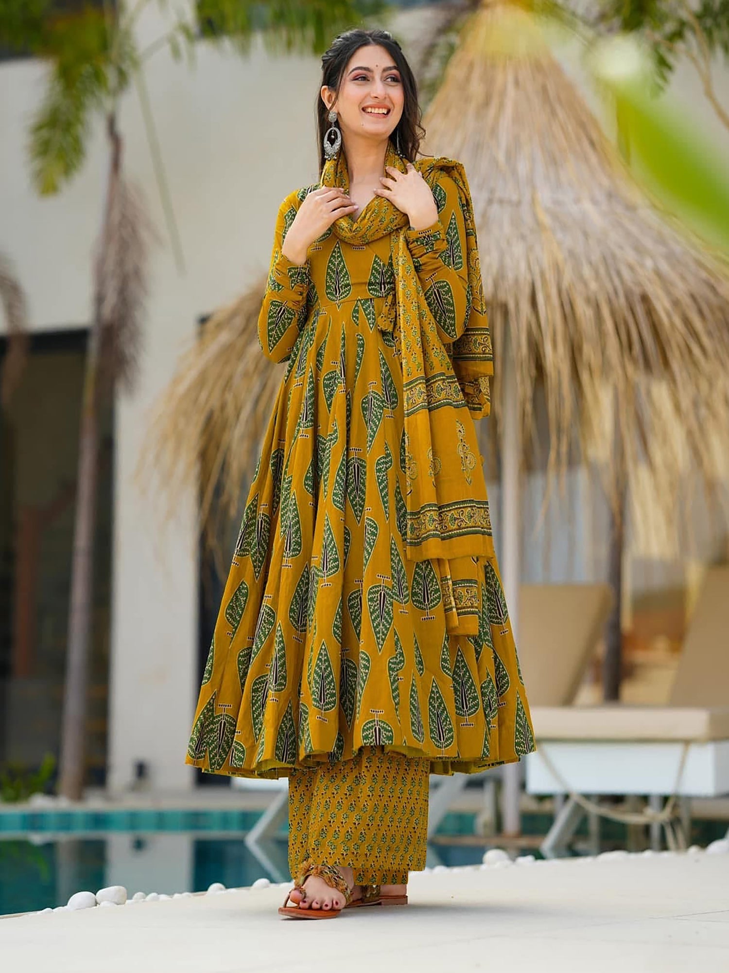 Mustard Yellow Casual Wear Readymade Salwar Suit