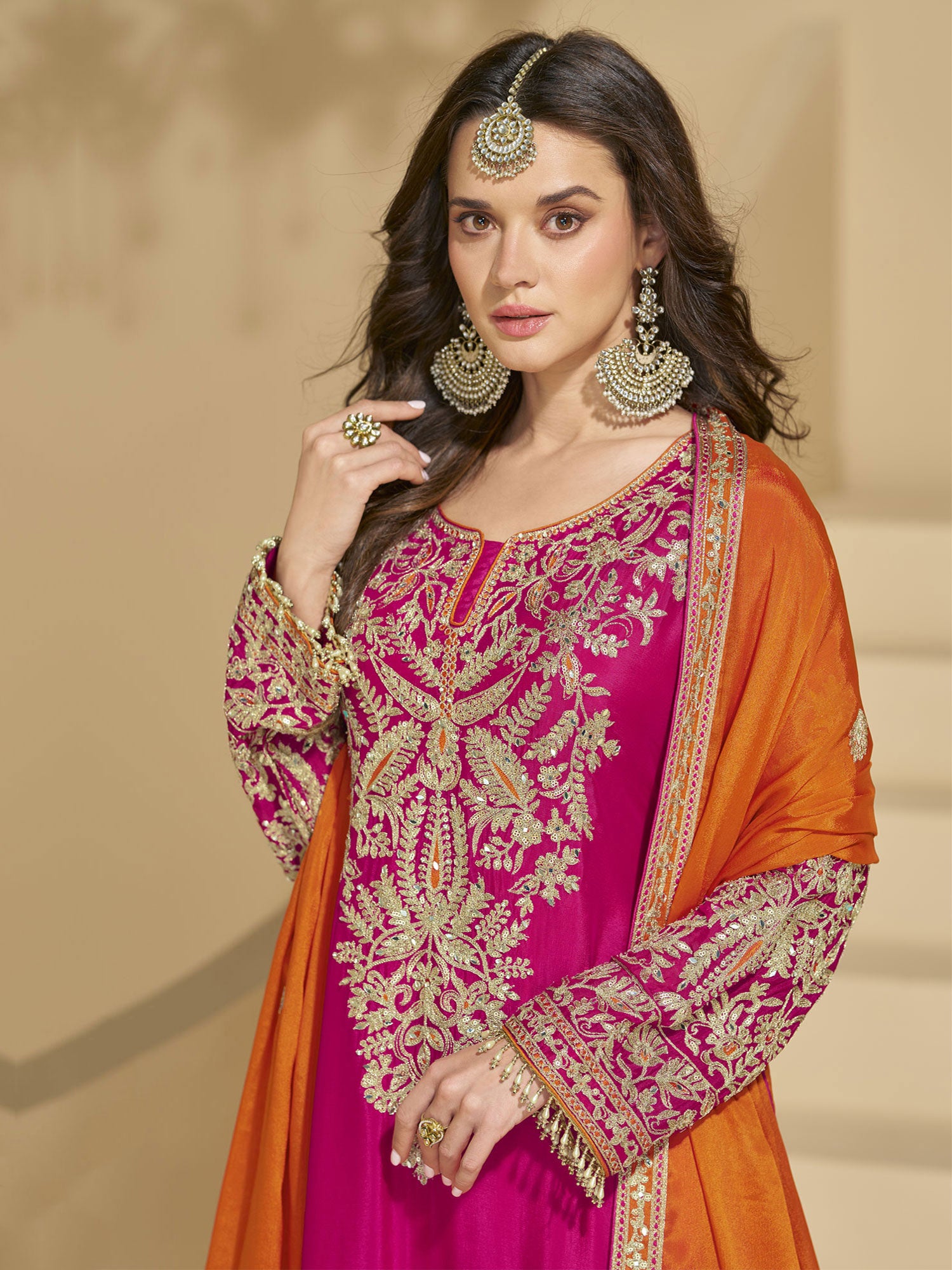 Pink Sequins Embroidered Pakistani Style Salwar Suit