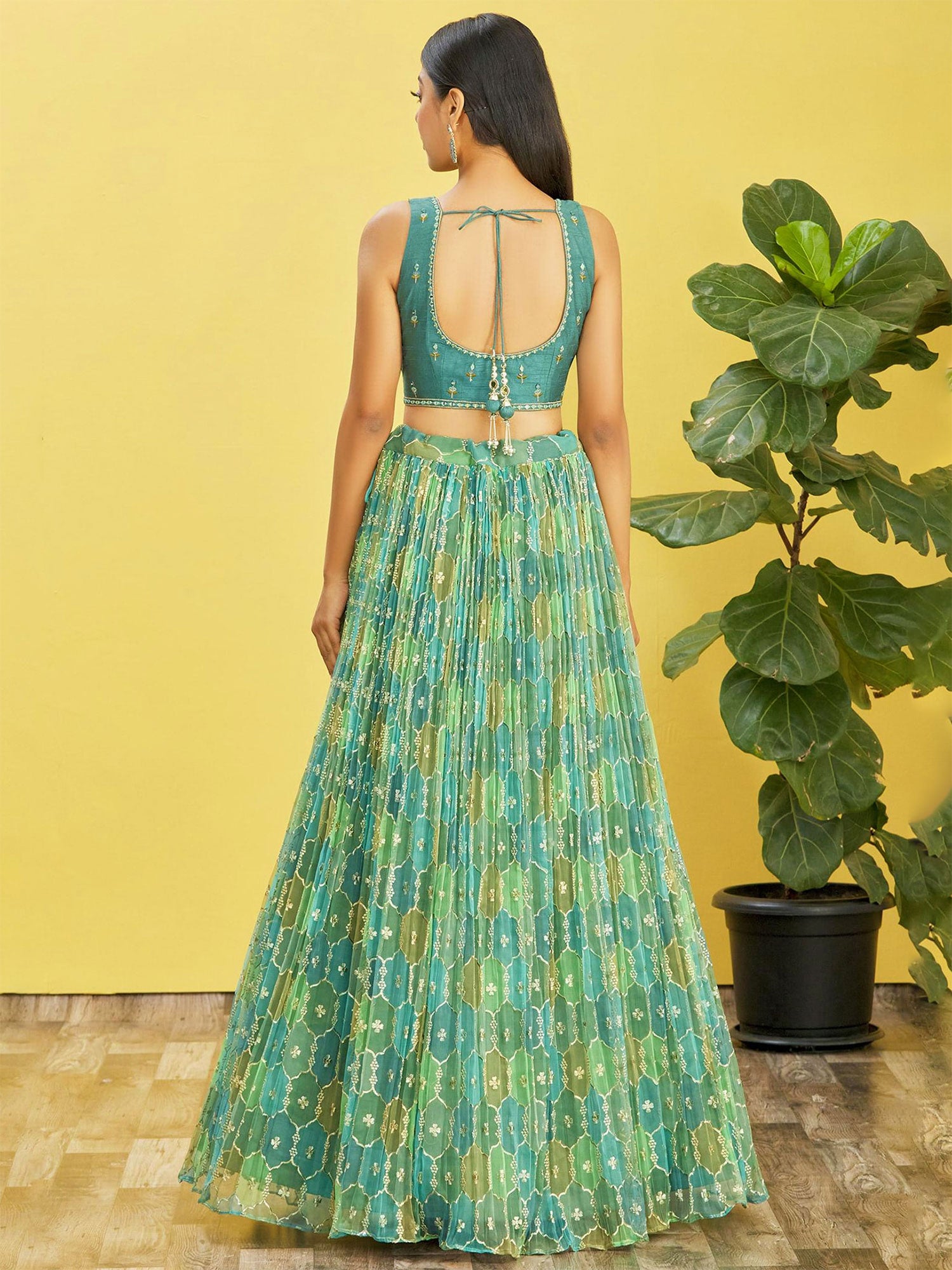 Blue Embroidered Lehenga Choli With Dupatta