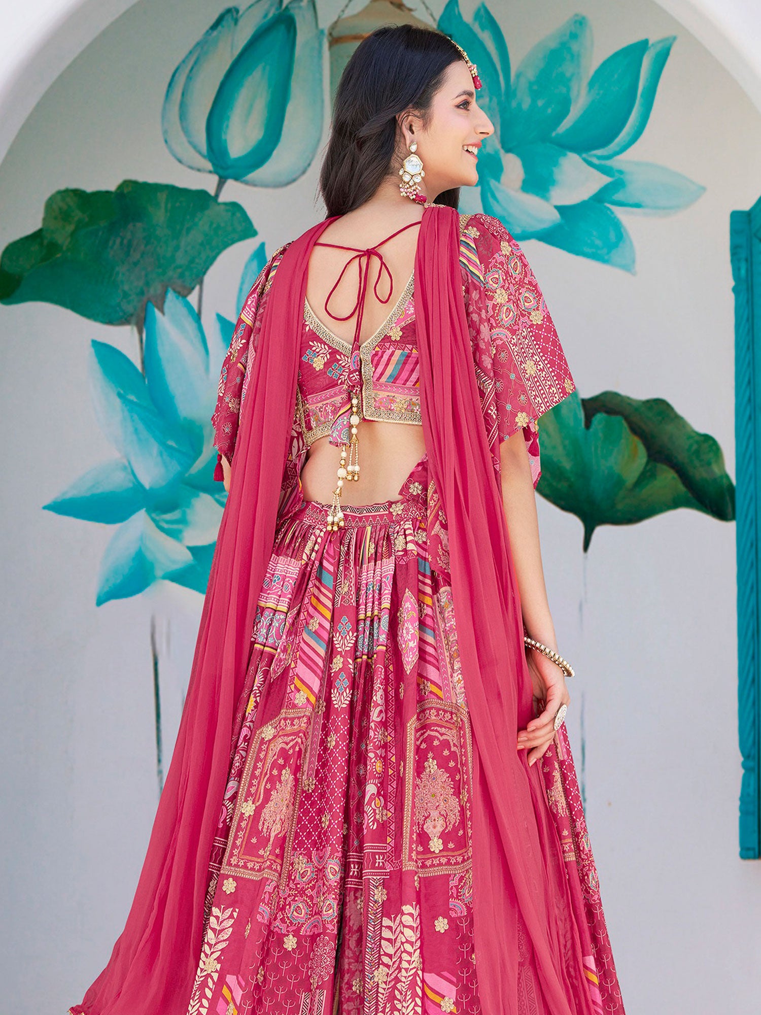 Pink Zari Embellished Bridesmaid Lehenga Choli