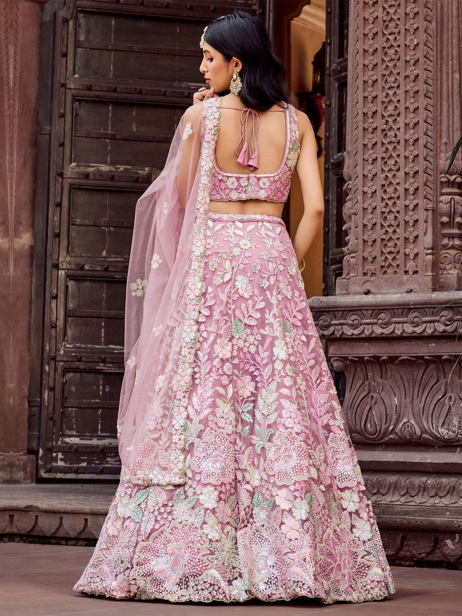 Pink Sequins Work Enhanced Party Lehenga Choli