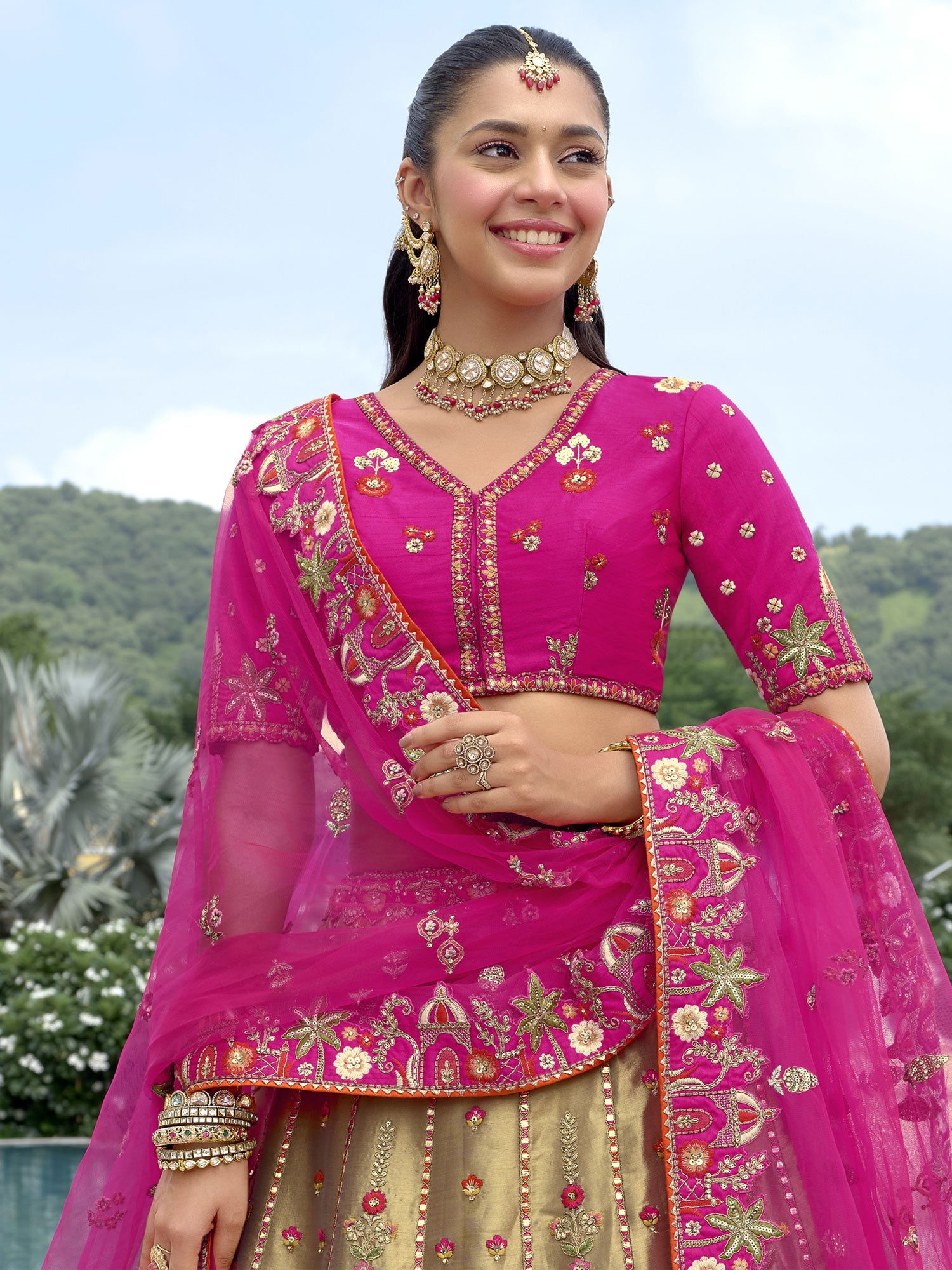 Multicolor Sequins Work Traditional Lehenga Set